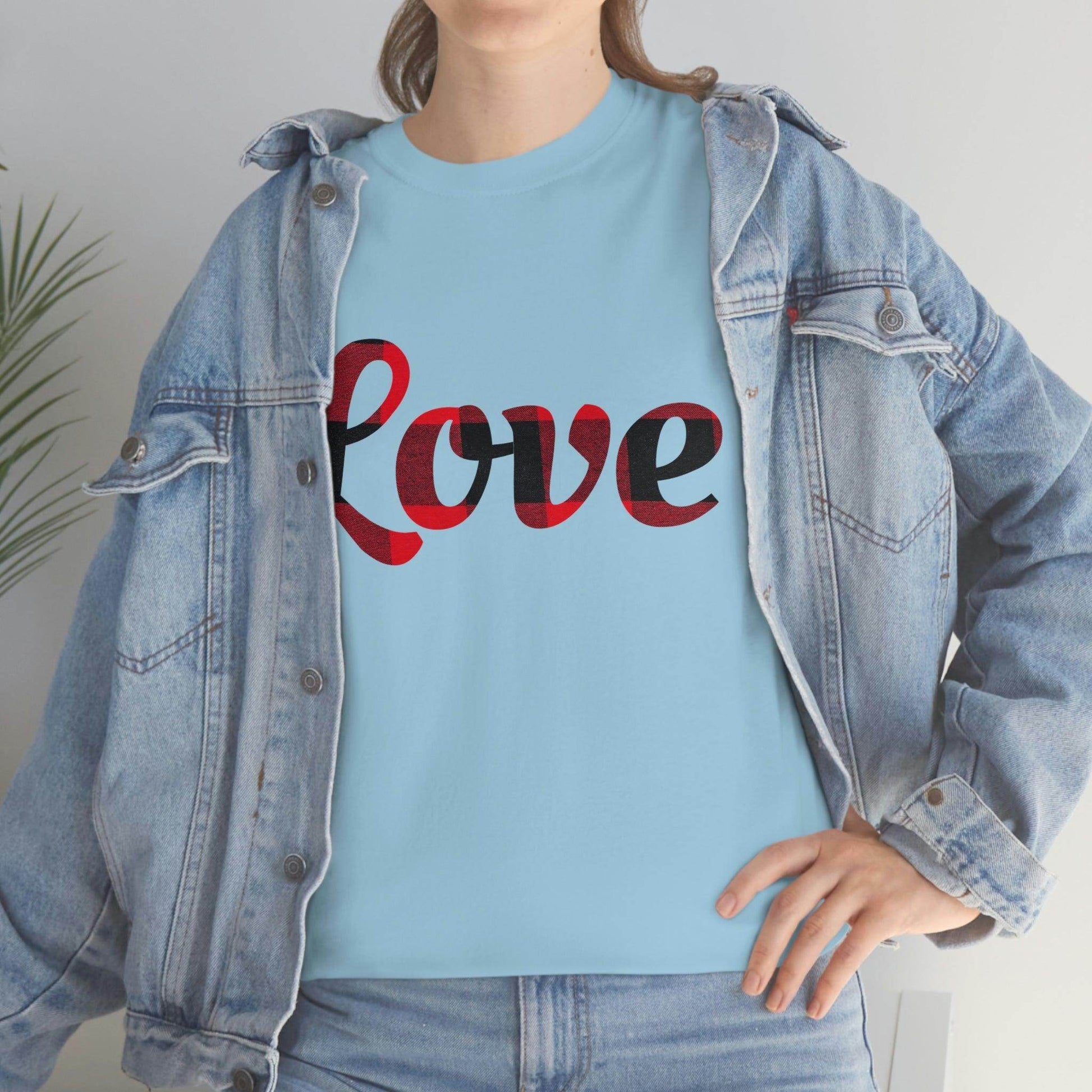 Plaid love T-Shirt - Giftsmojo