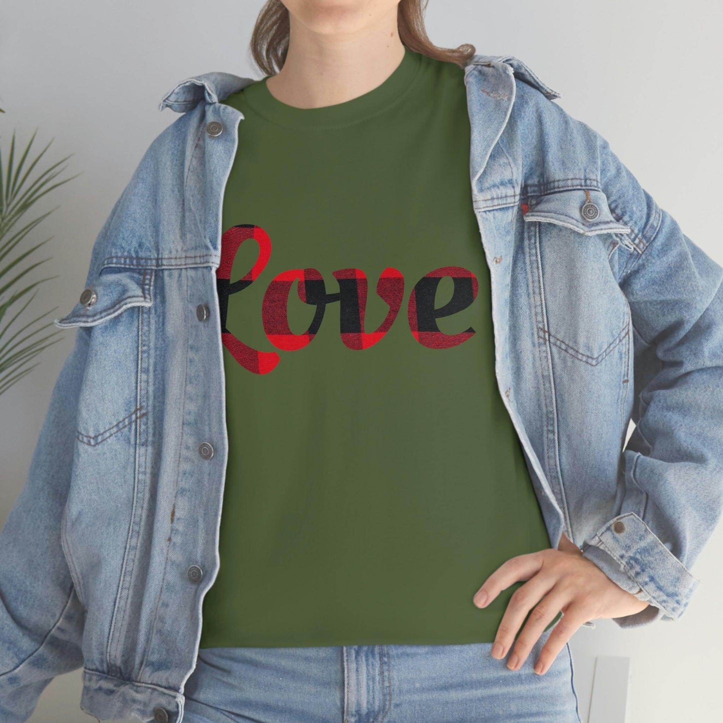 Plaid love T-Shirt - Giftsmojo