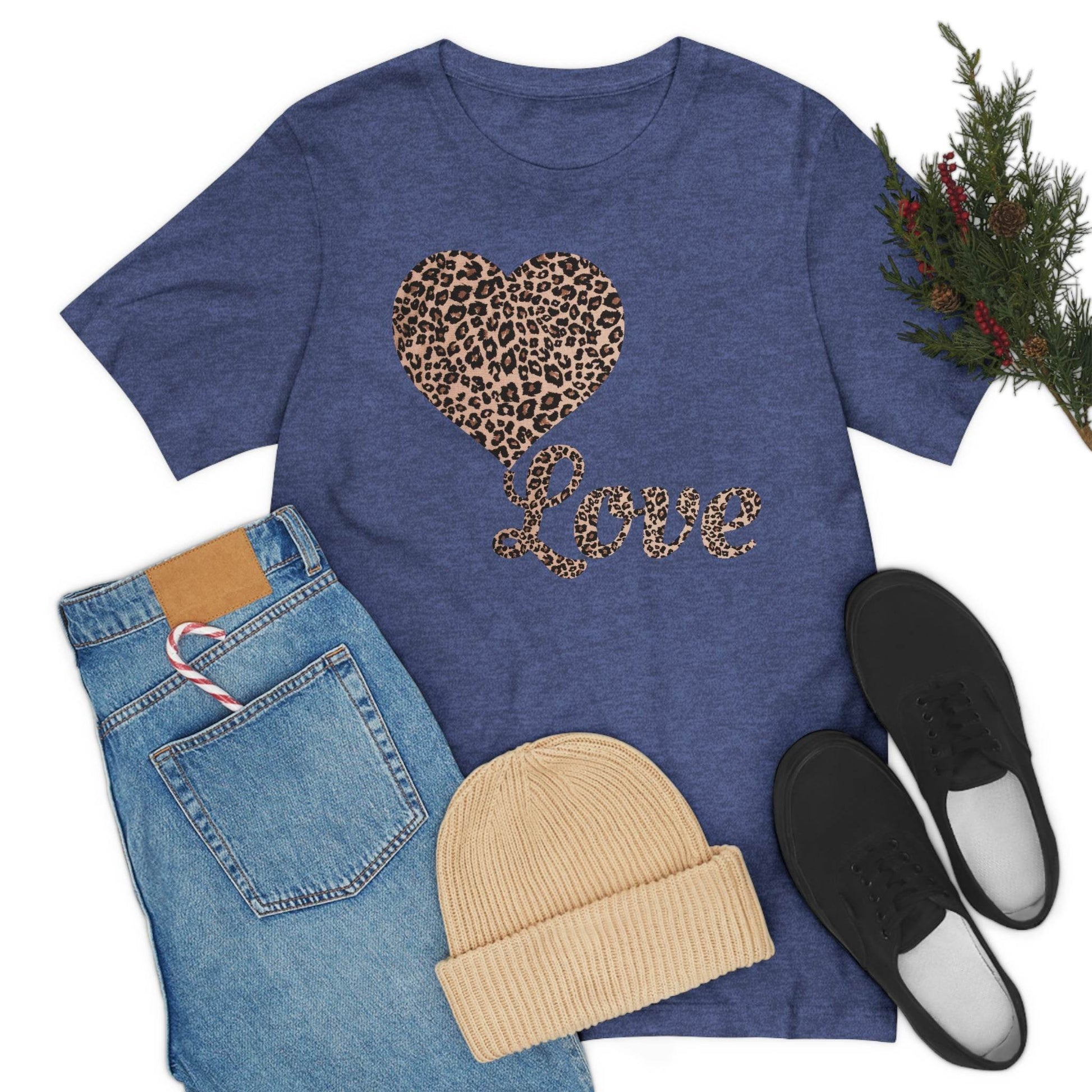 Love Heart, Leopard Print Tee - Giftsmojo