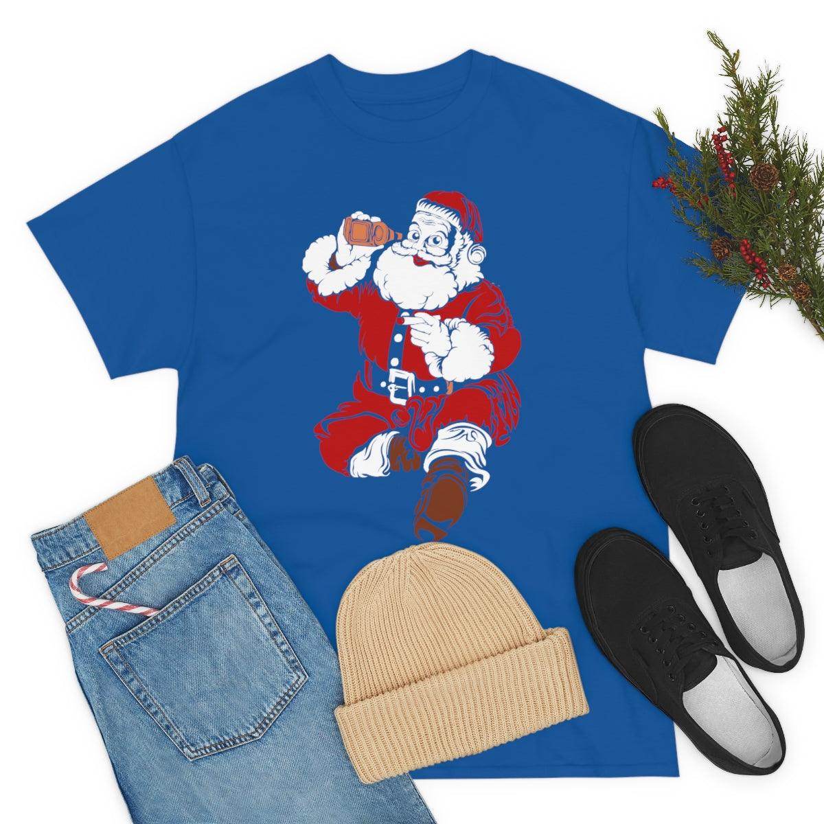 Santa Drinking Beer Funny T-shirt Funny Christmas Shirt Funny Santa Shirt Santa Gift - Giftsmojo