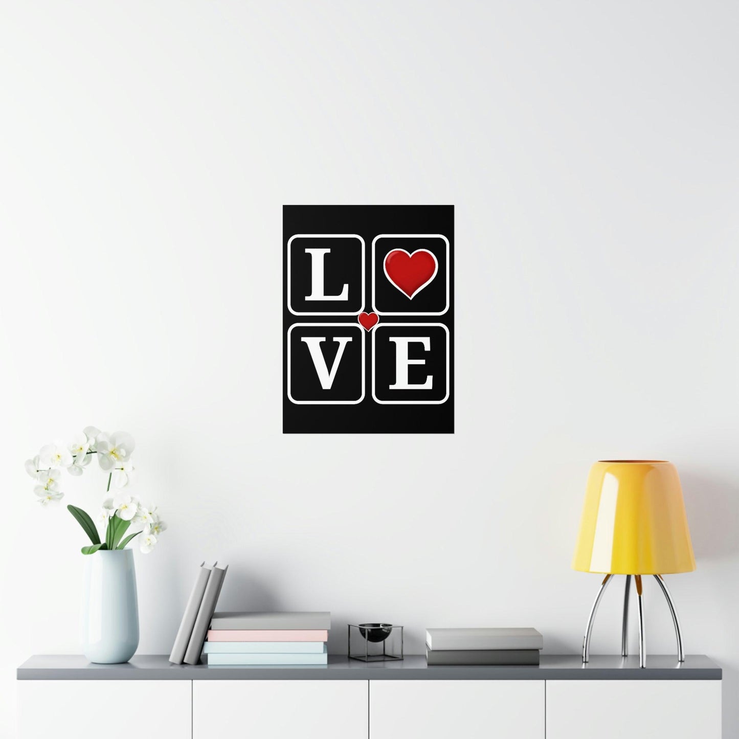 Love Square with Heart Premium Matte Vertical Posters - Giftsmojo
