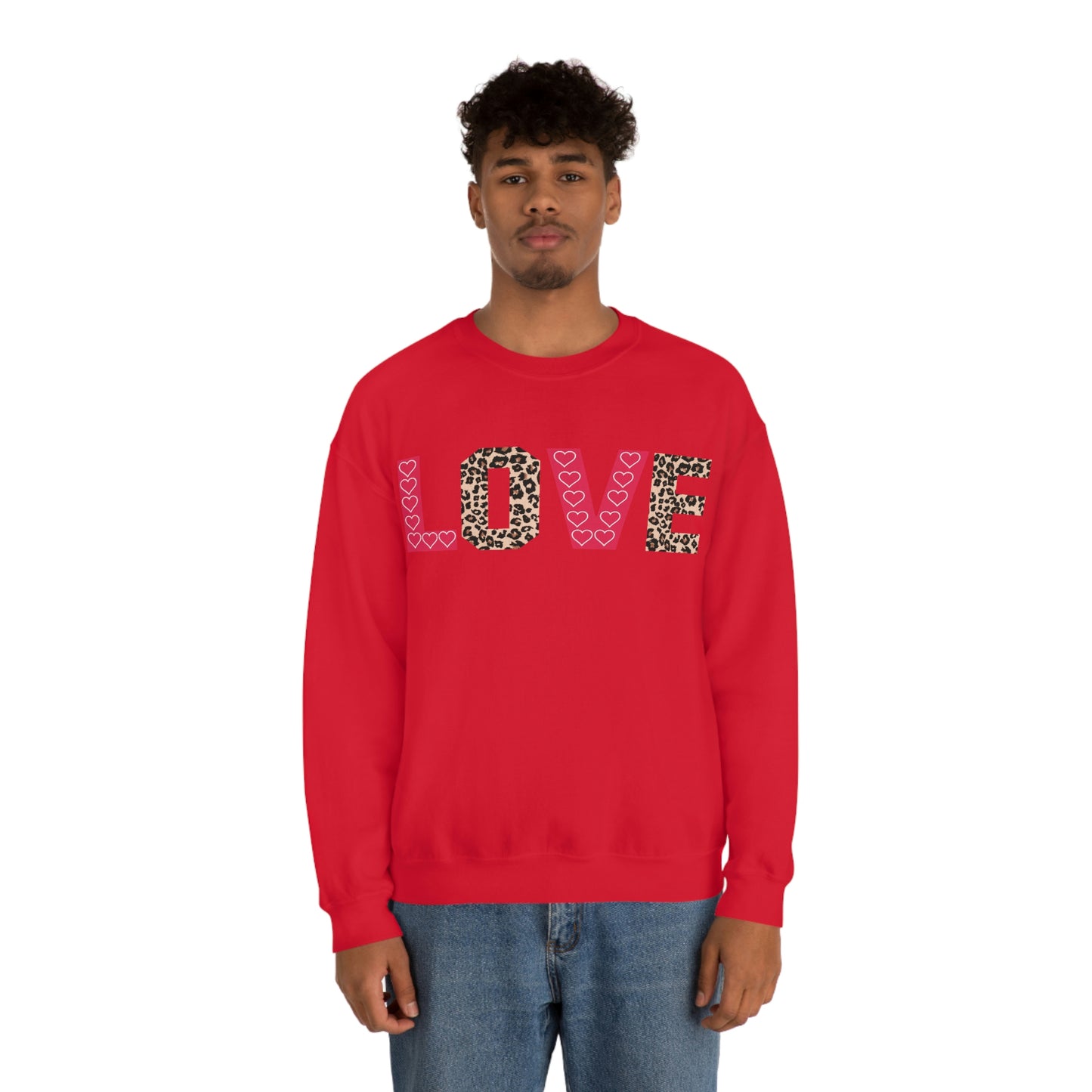 Love Sweatshirt with partial leopard print