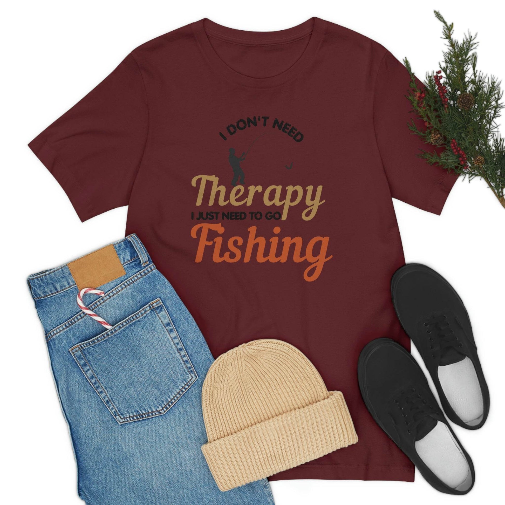 I don't need therapy I just need to go Fishing shirt, fishing shirt, dad shirt, father's day shirt, gift for Dad - Giftsmojo