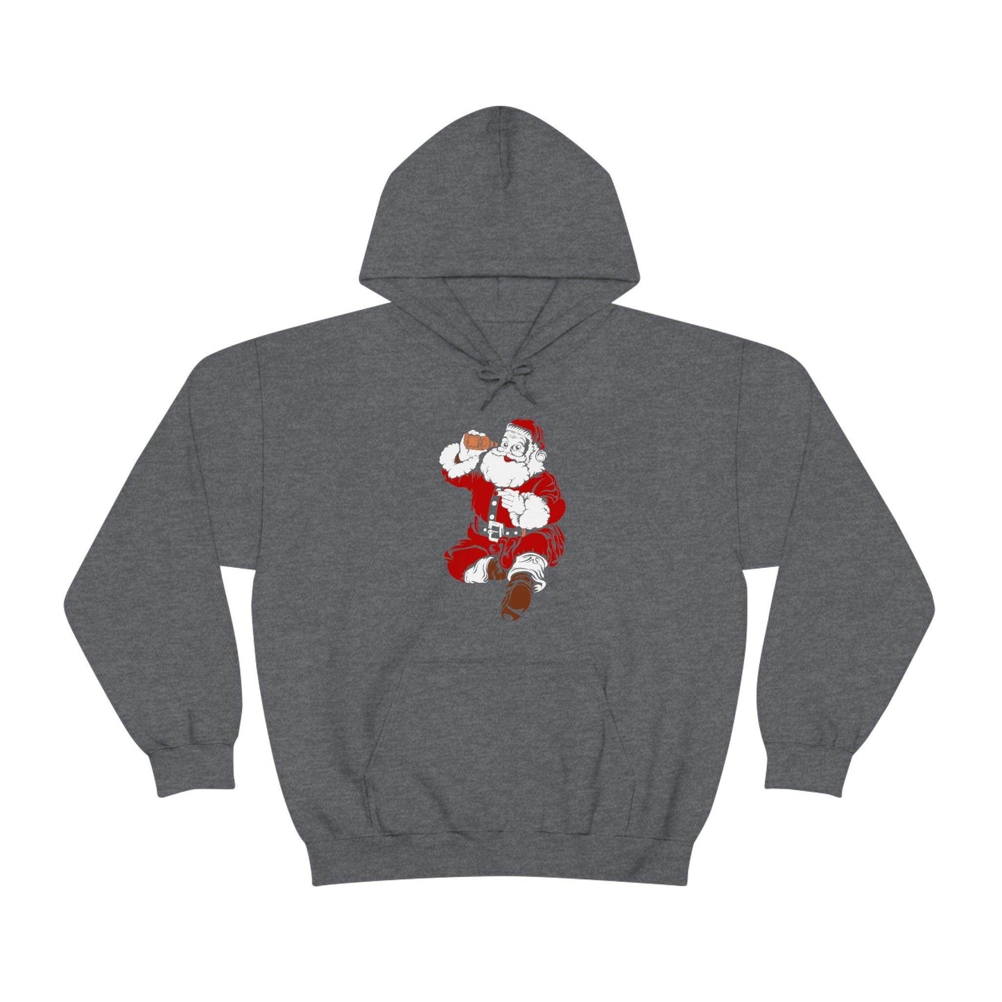 Santa drinking beer funny Hooded Sweatshirt, - Giftsmojo