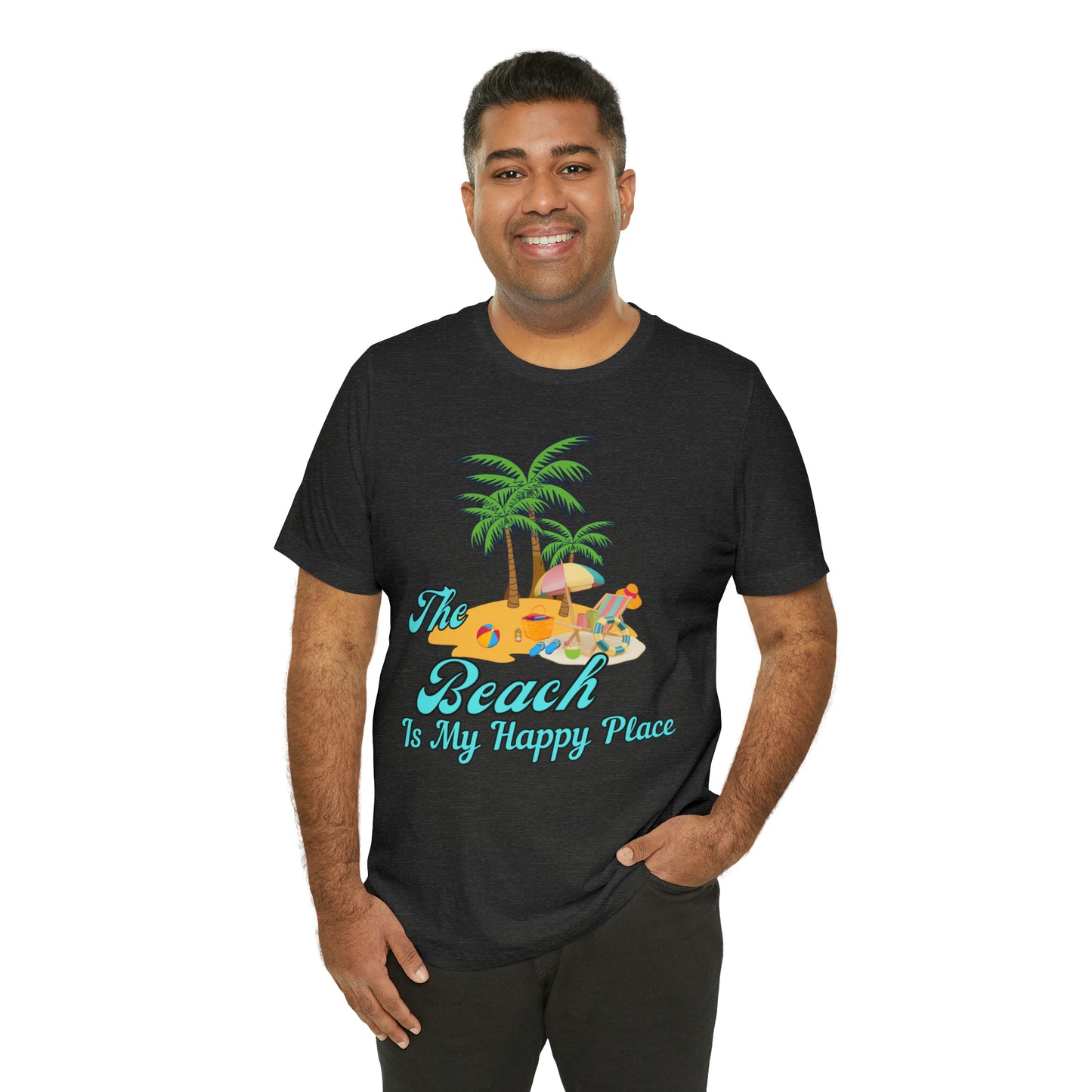 Beach shirt, The Beach is my happy place shirt, Beach t-shirt, Summer shirt, Beachwear, Beach fashion, Stylish beach apparel
