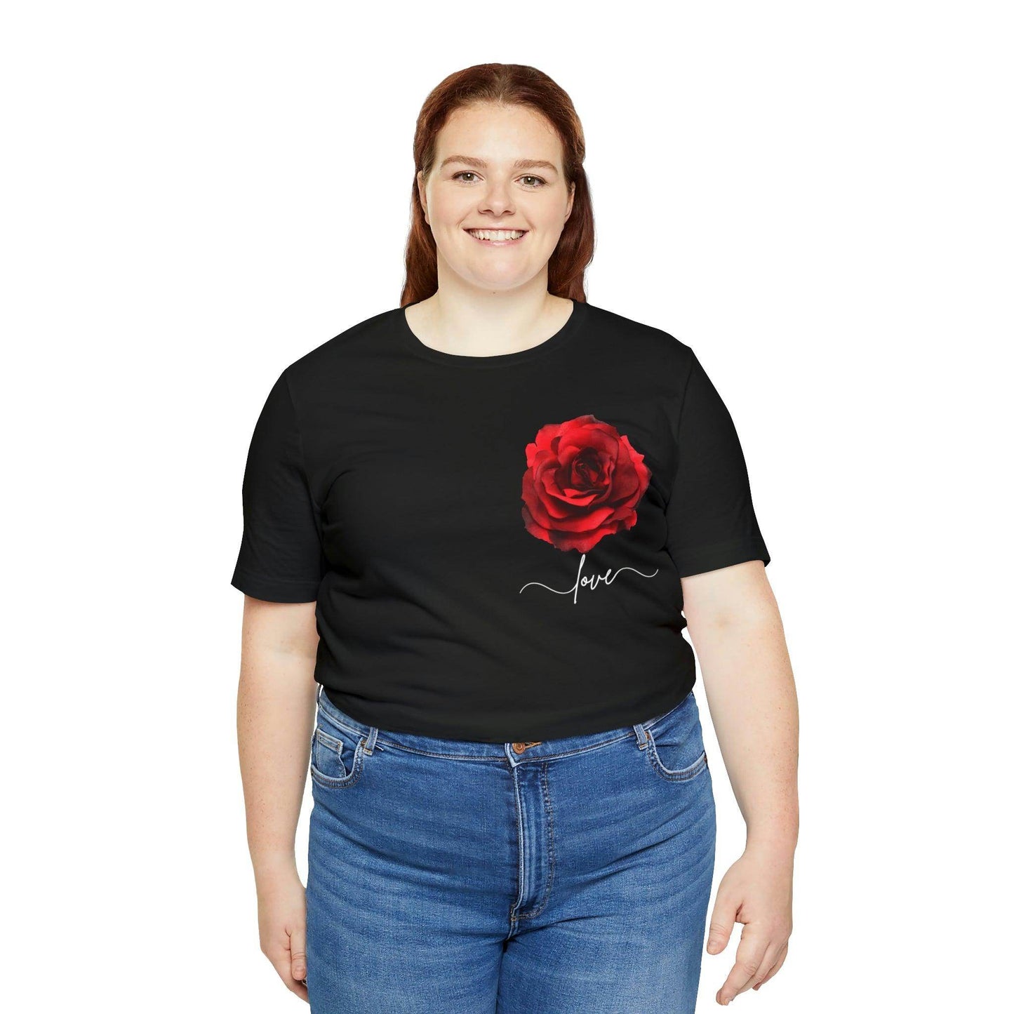 Love Rose Flower T-shirt for Women, Rose Graphic T-shirt, floral shirt, gift for her, love shirt - Giftsmojo