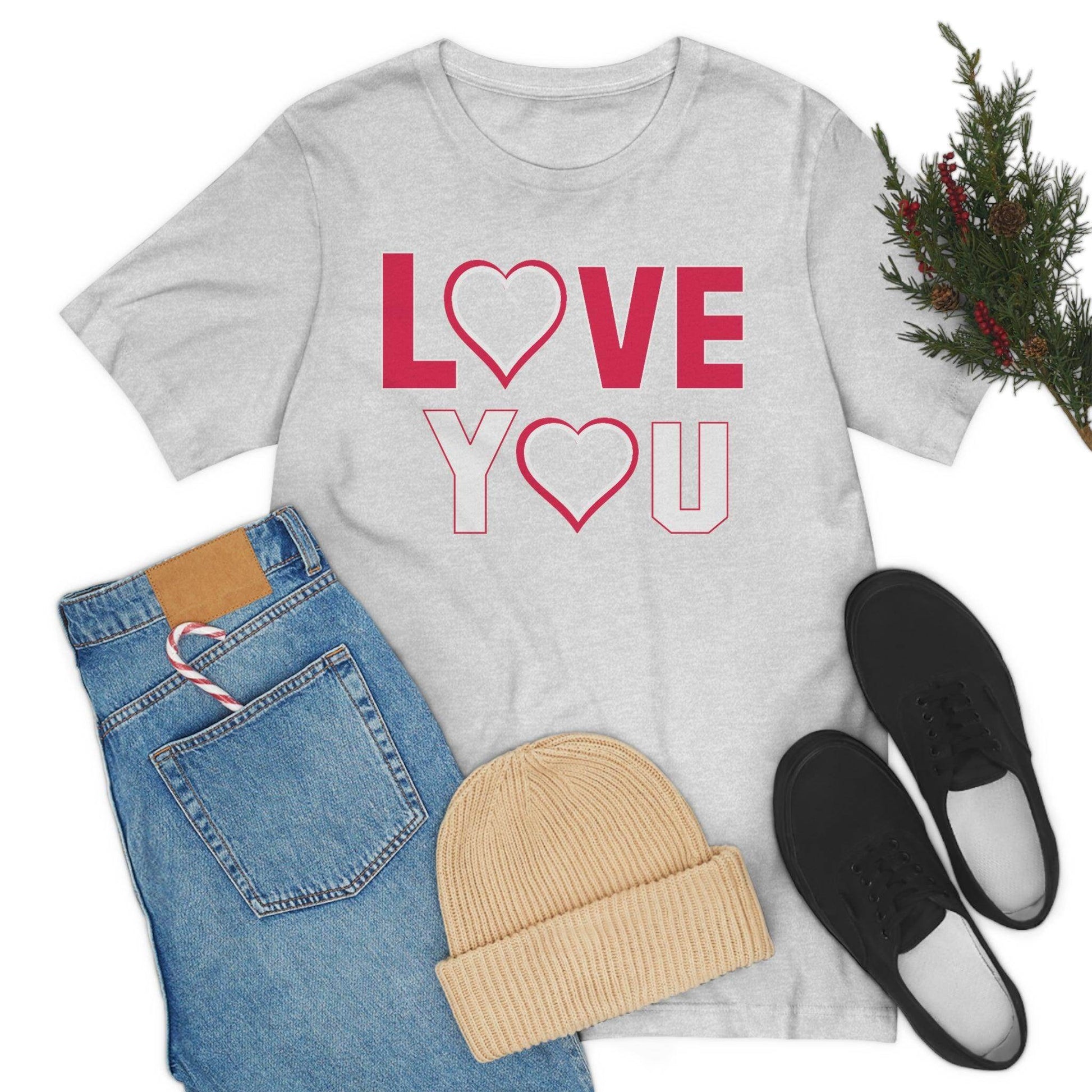 love you heart Tee - Giftsmojo