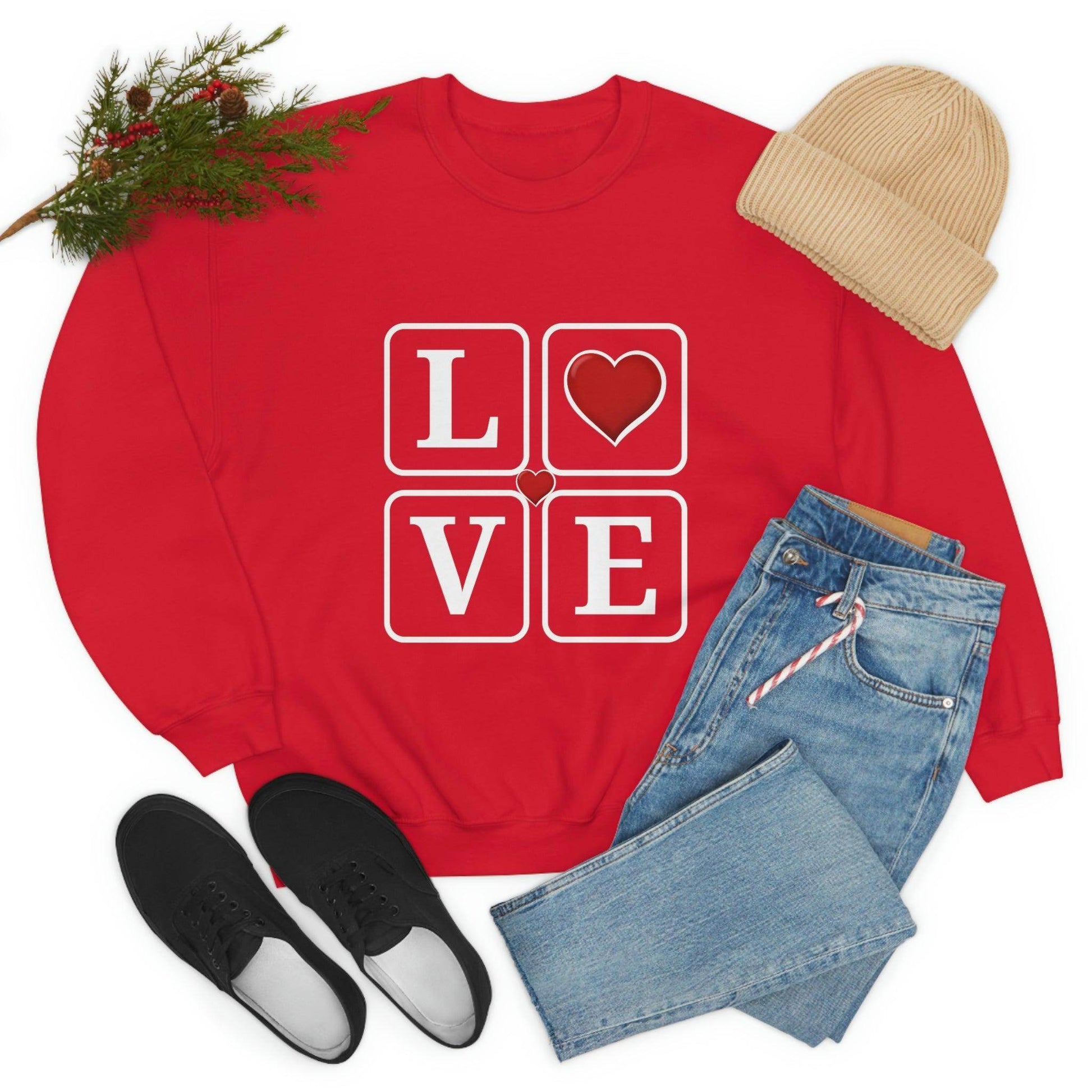 Love square Hearts Sweatshirt - Giftsmojo