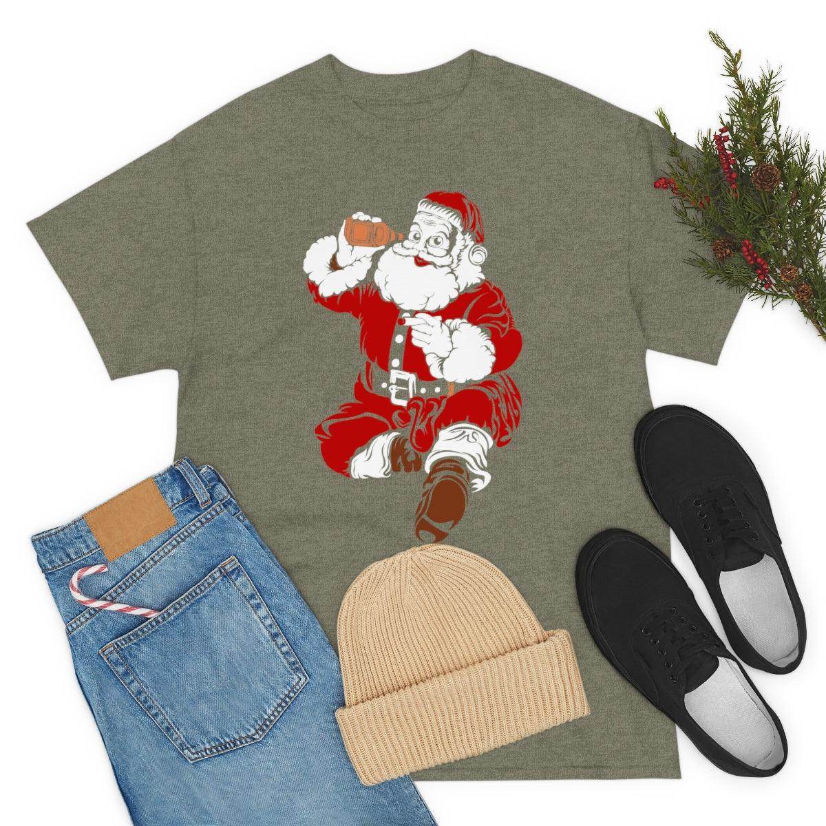 Santa Drinking Beer Funny T-shirt Funny Christmas Shirt Funny Santa Shirt Santa Gift - Giftsmojo