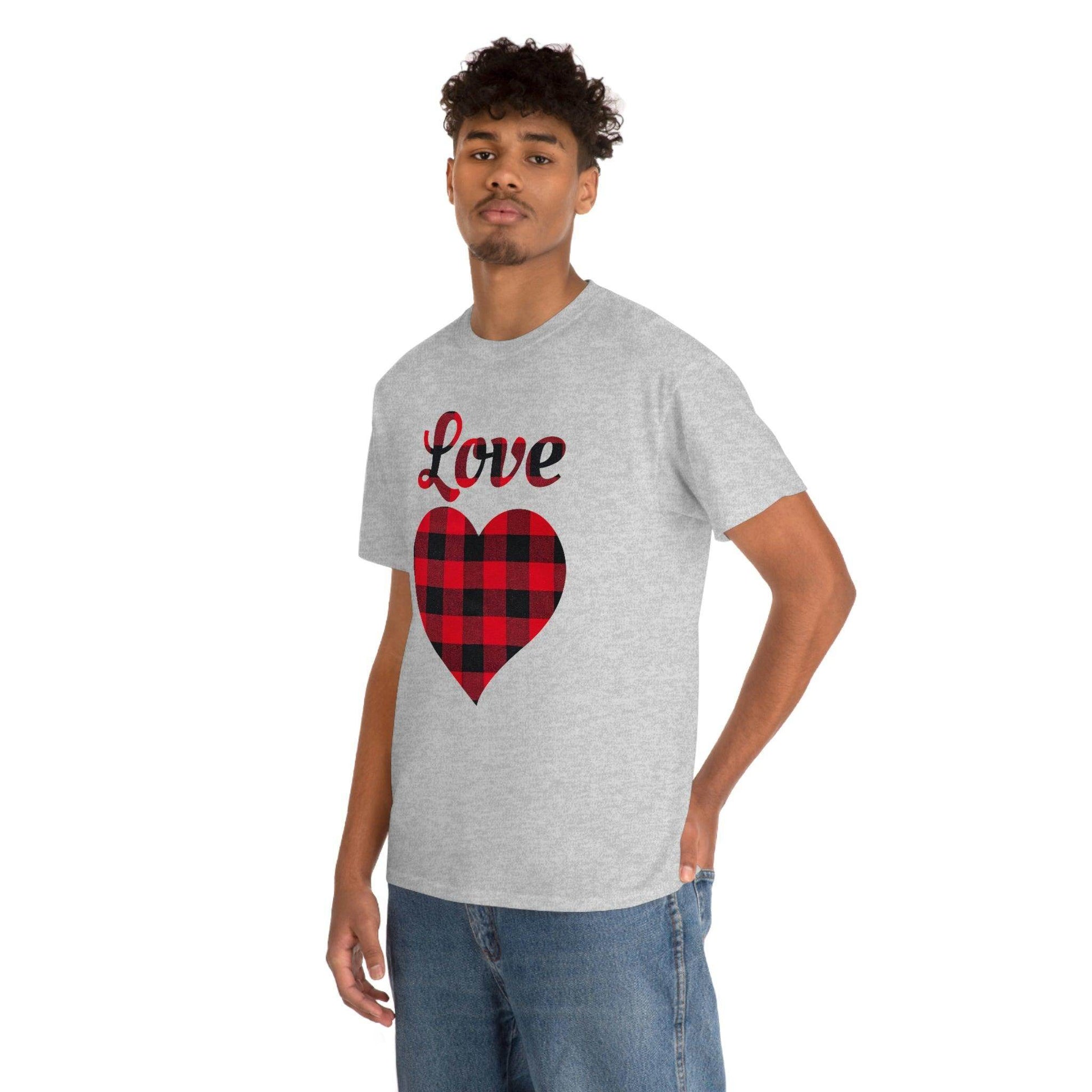 Plaid Love Heart Tee - Giftsmojo