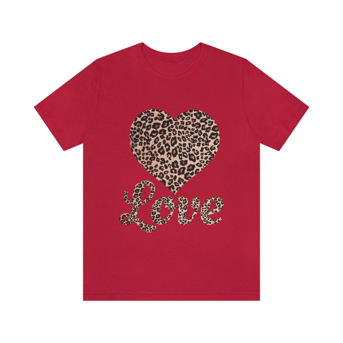 Leopard Print, Love Heart Tee, - Giftsmojo