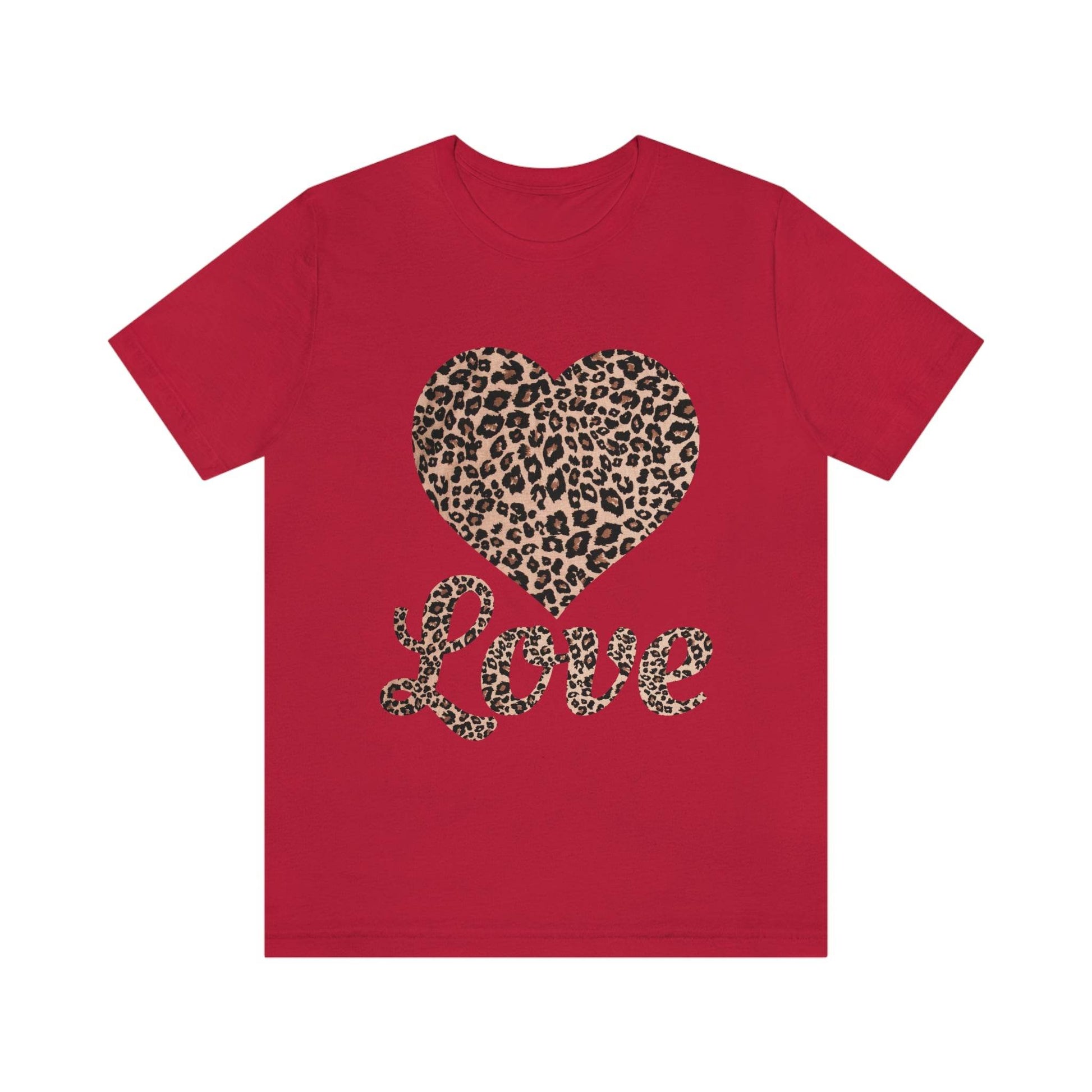 Leopard Print, Love Heart Tee, - Giftsmojo