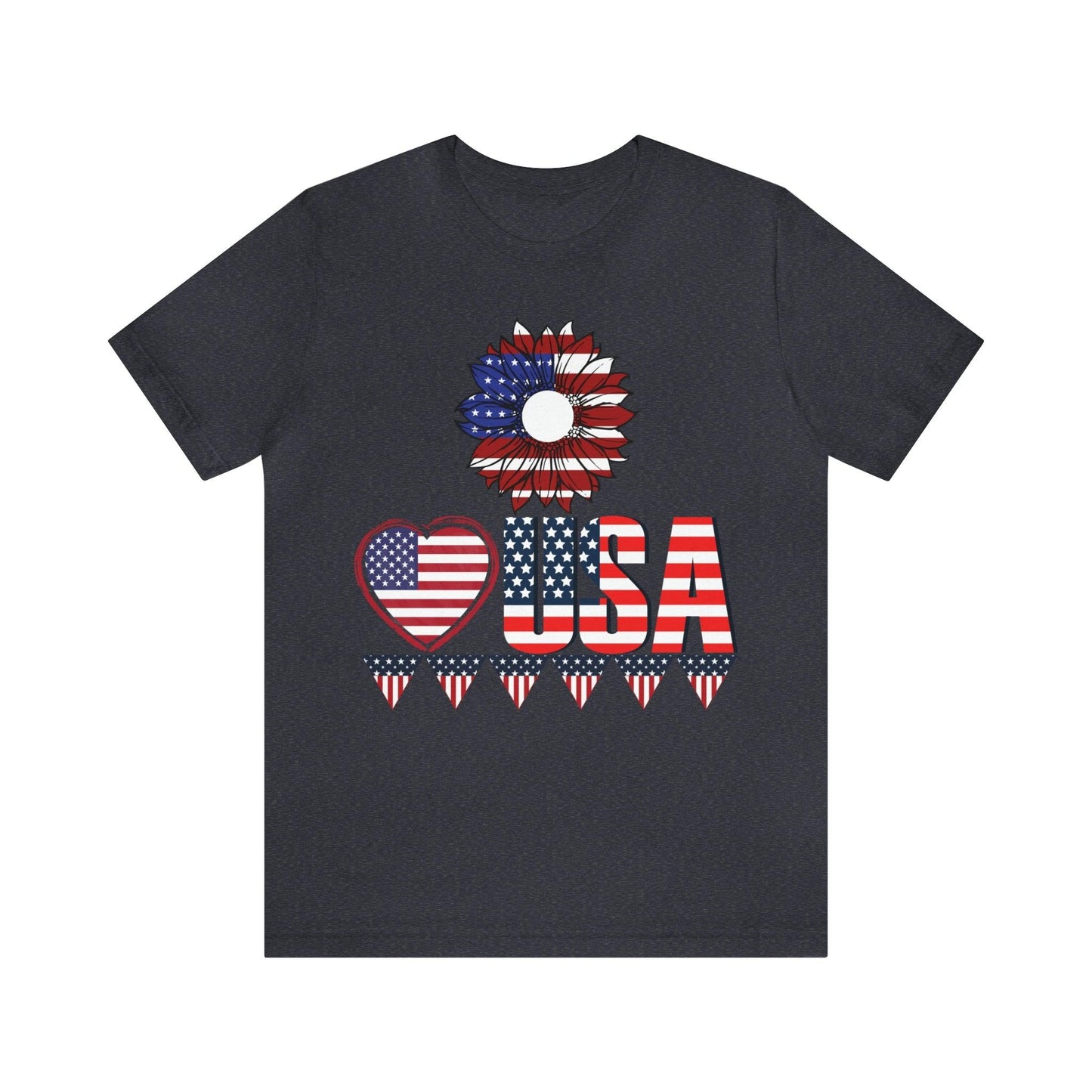 American flag shirt, Red, white, and blue shirt, Flower Love USA shirt, - Giftsmojo