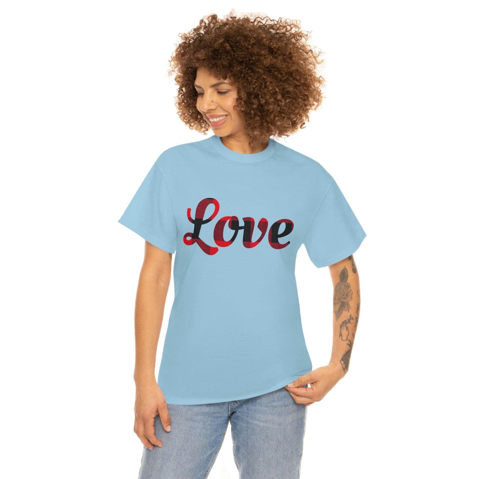 Plaid love T-Shirt - Giftsmojo