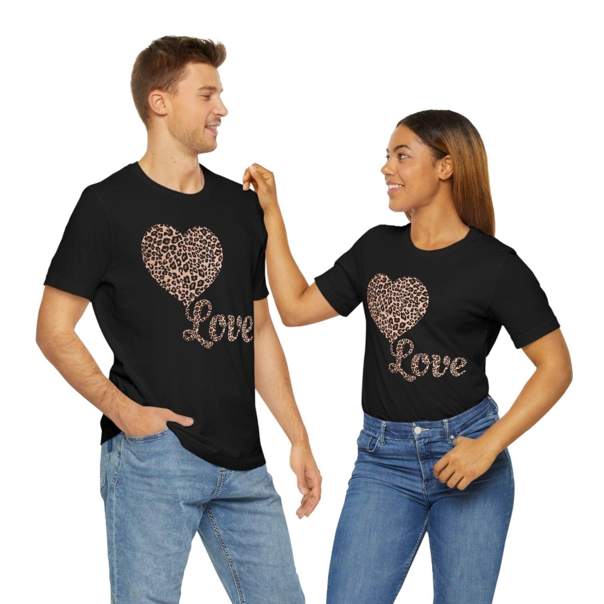 Love Heart, Leopard Print Tee - Giftsmojo