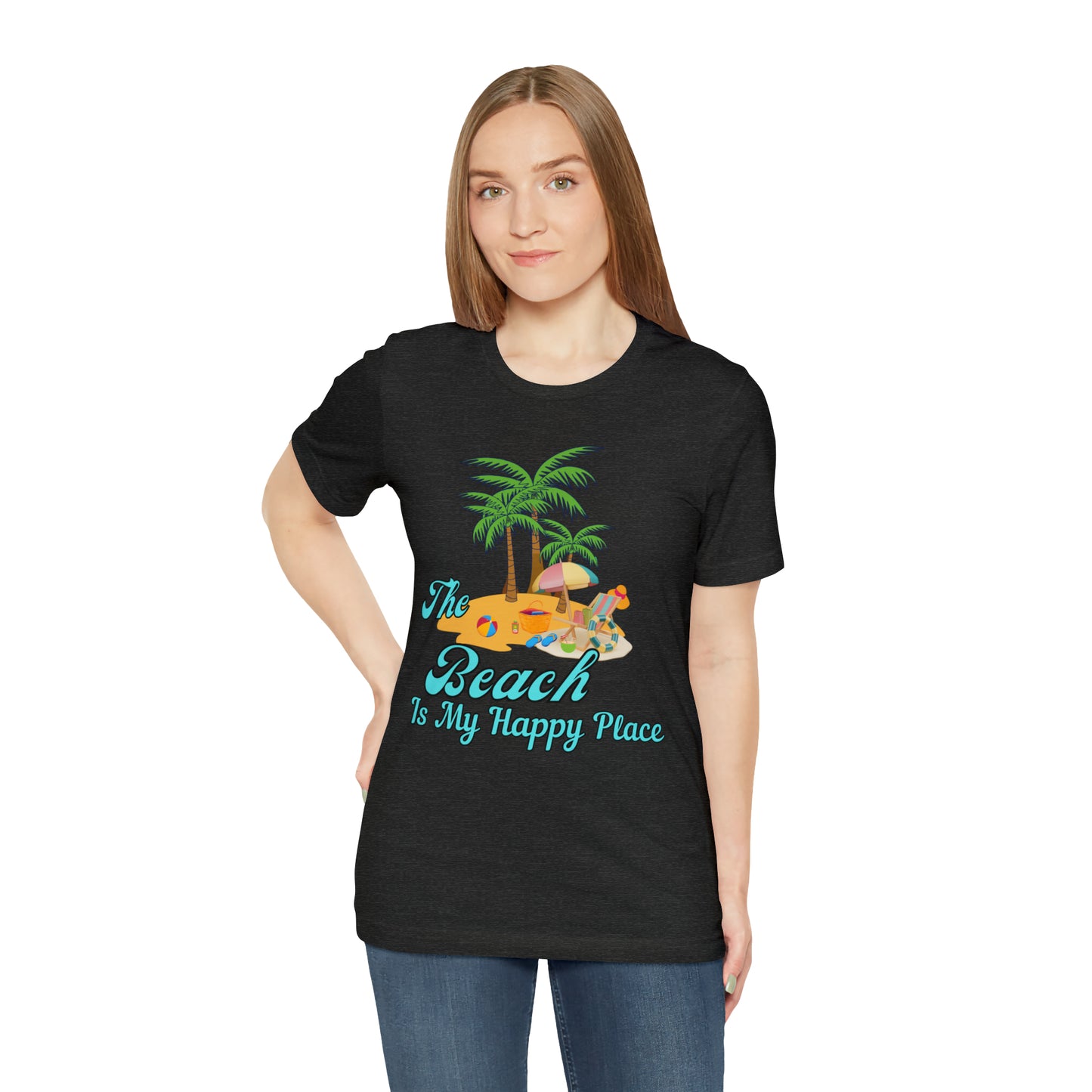 Beach shirt, The Beach is my happy place shirt, Beach t-shirt, Summer shirt, Beachwear, Beach fashion, Stylish beach apparel