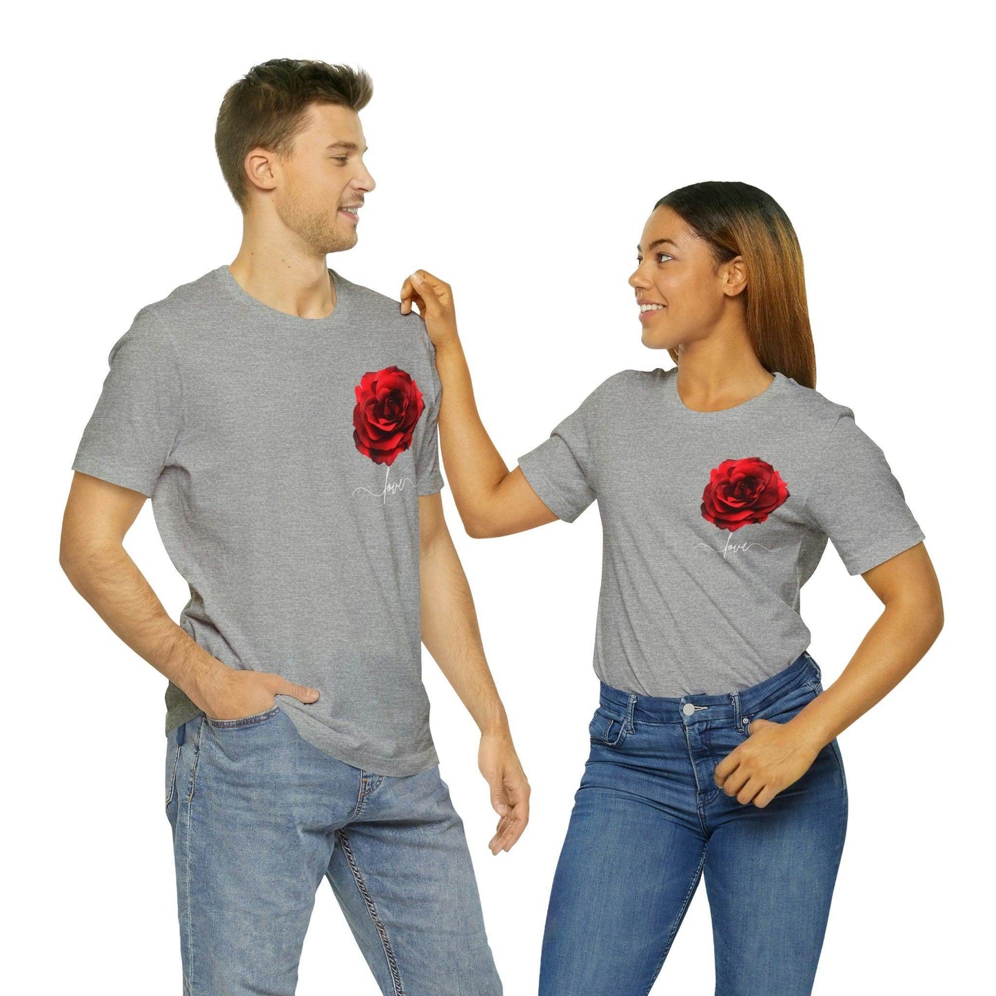Love Rose Flower T-shirt for Women, Rose Graphic T-shirt, floral shirt, gift for her, love shirt - Giftsmojo
