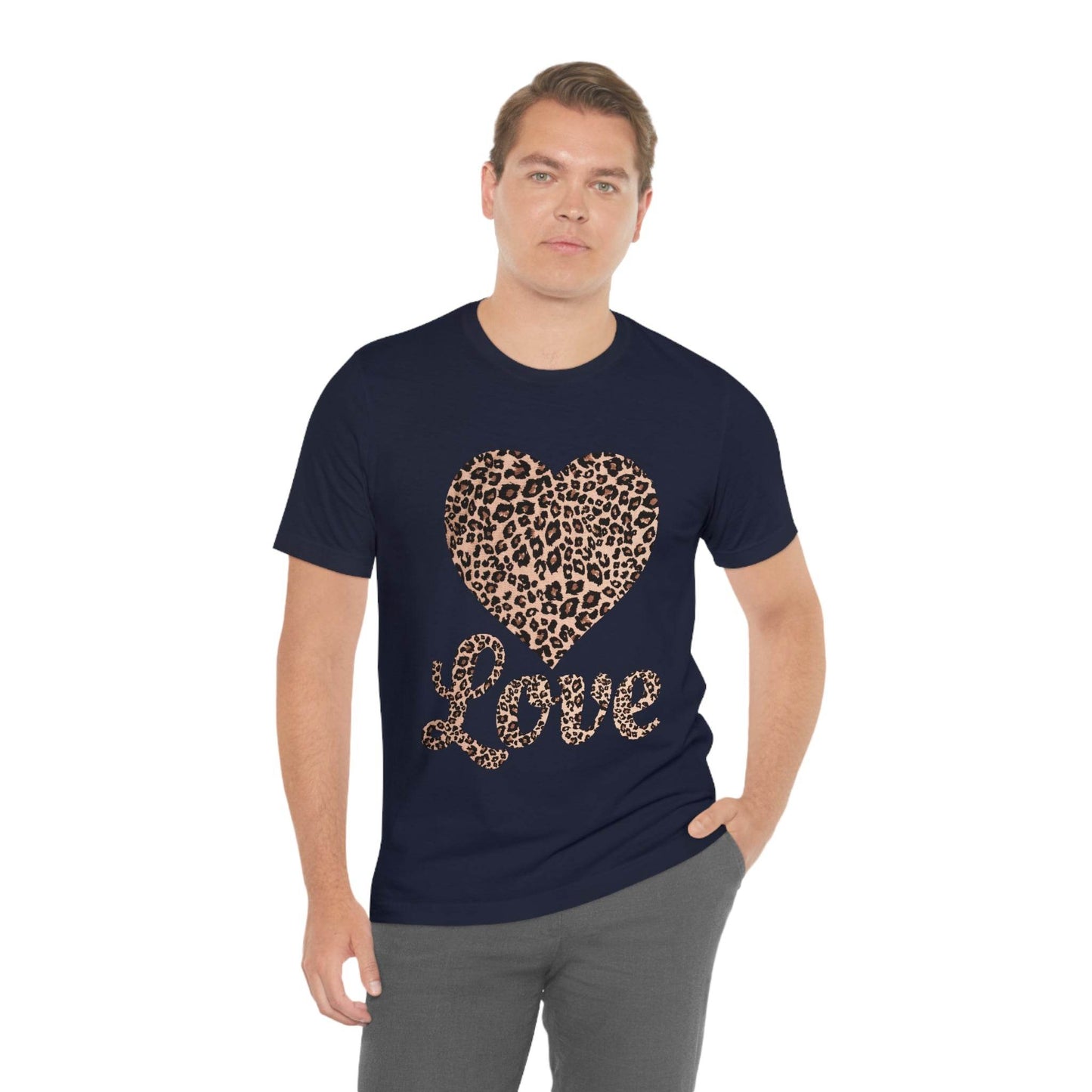Leopard Print, Love Heart Tee, - Giftsmojo