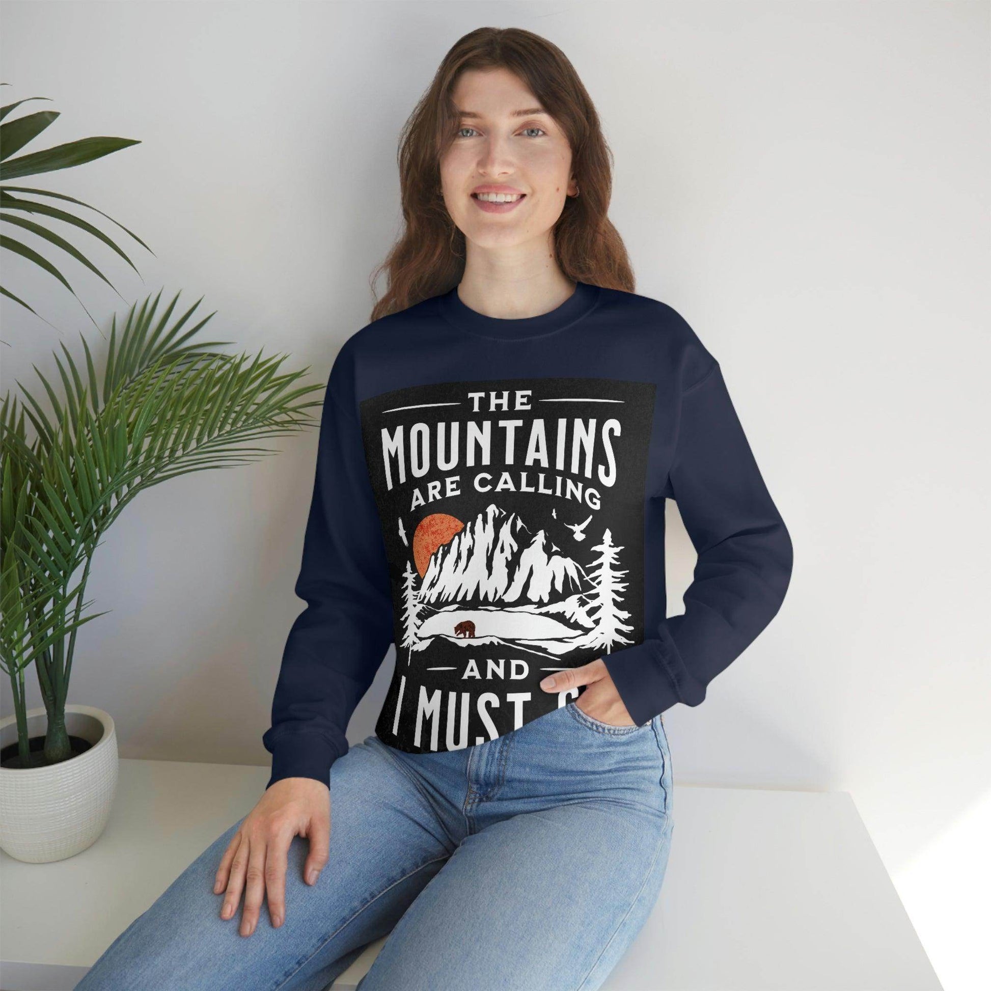 The Mountains are calling Crewneck Sweatshirt - Giftsmojo