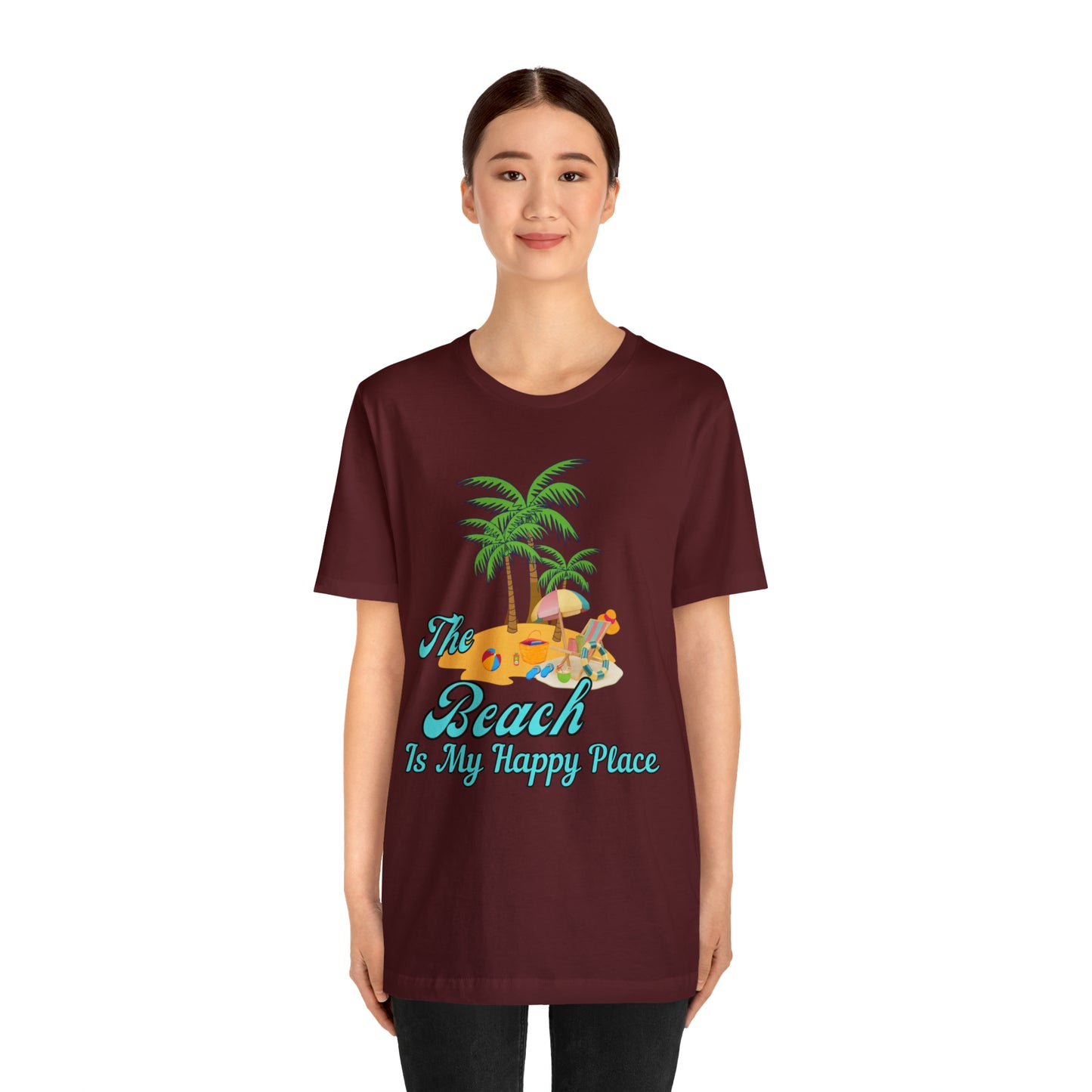 Beach shirt, The Beach is my happy place shirt, Beach t-shirt, Summer shirt, Beachwear, Beach fashion, Stylish beach apparel