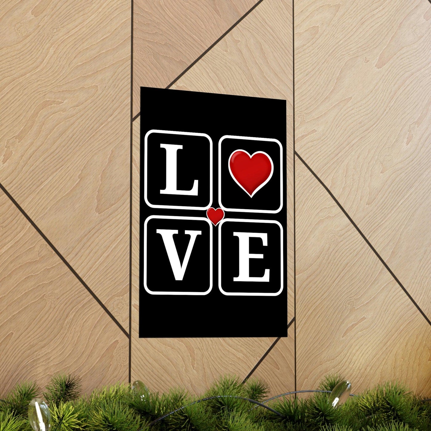 Love Square with Heart Premium Matte Vertical Posters - Giftsmojo