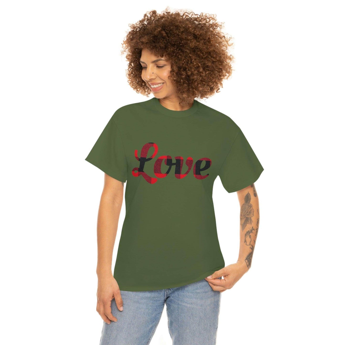 Plaid love T-Shirt - Giftsmojo