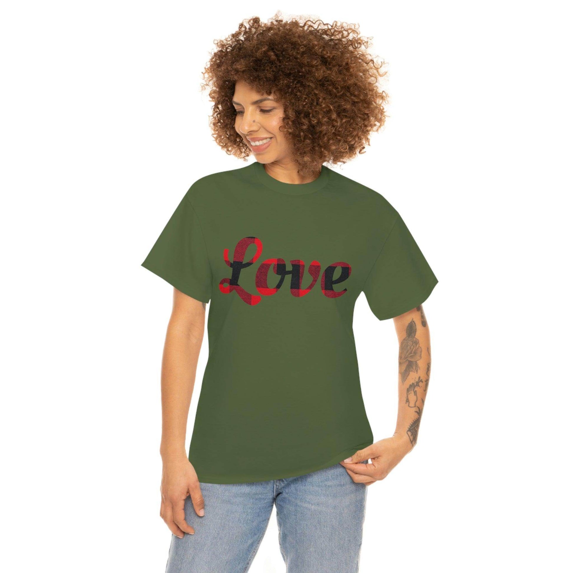 Plaid love T-Shirt - Giftsmojo