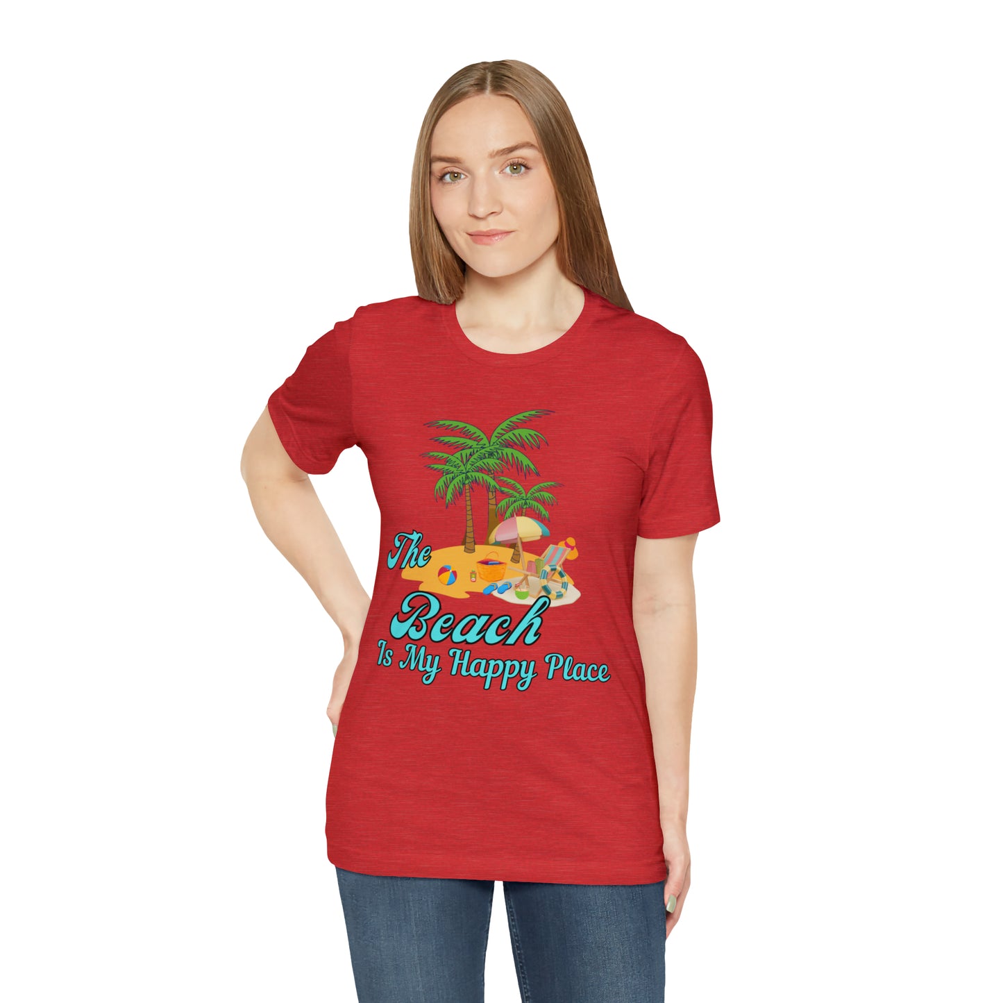Beach shirt, The Beach is my happy place shirt, Beach t-shirt, Summer shirt, Beachwear, Beach fashion, Stylish beach apparel