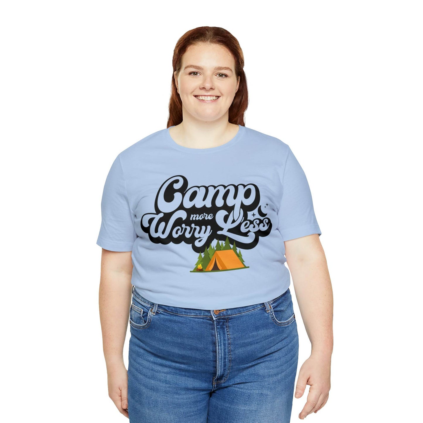 Camp More Worry Less Shirt, Outdoor adventure clothing, Nature-inspired shirts, Outdoor enthusiasts gift, Adventure-themed attire - Giftsmojo