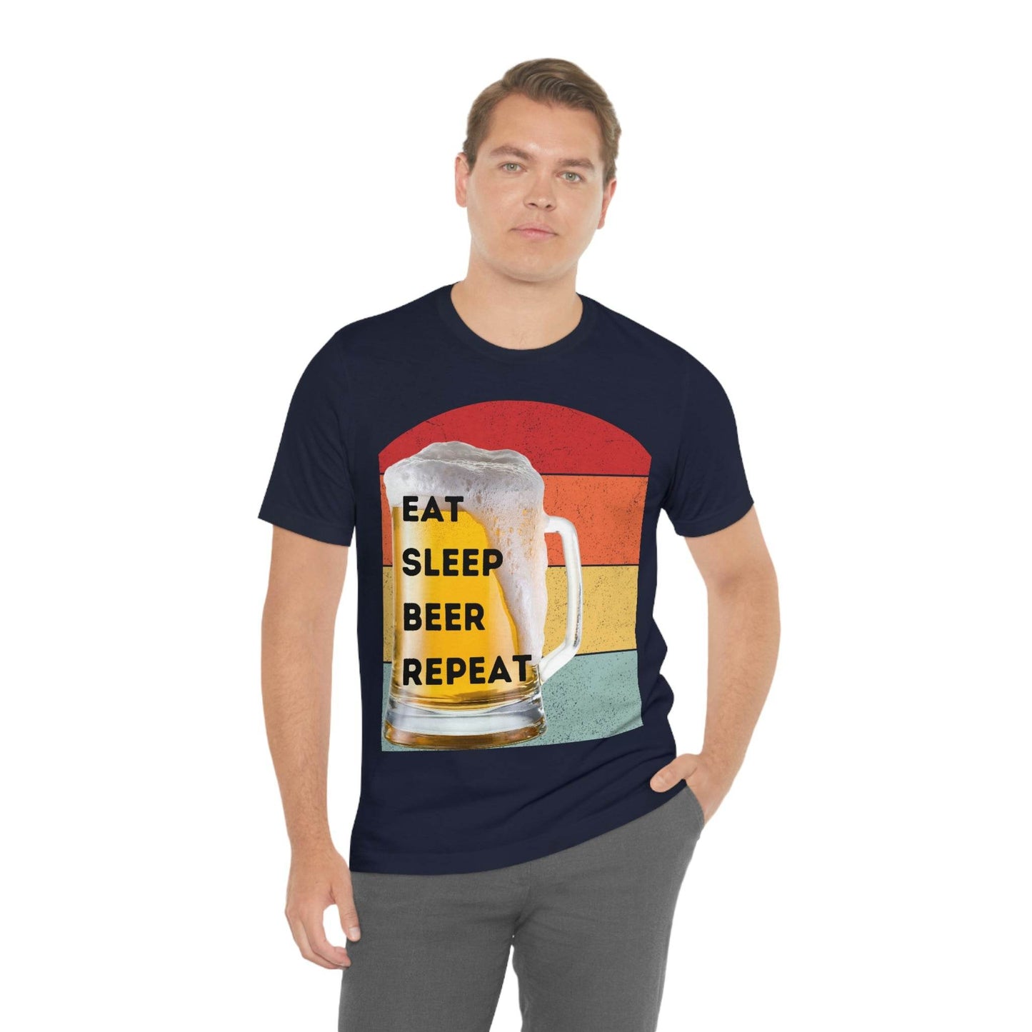 Retro shirt Eat Sleep Beer Repeat - funny beer shirt - Giftsmojo