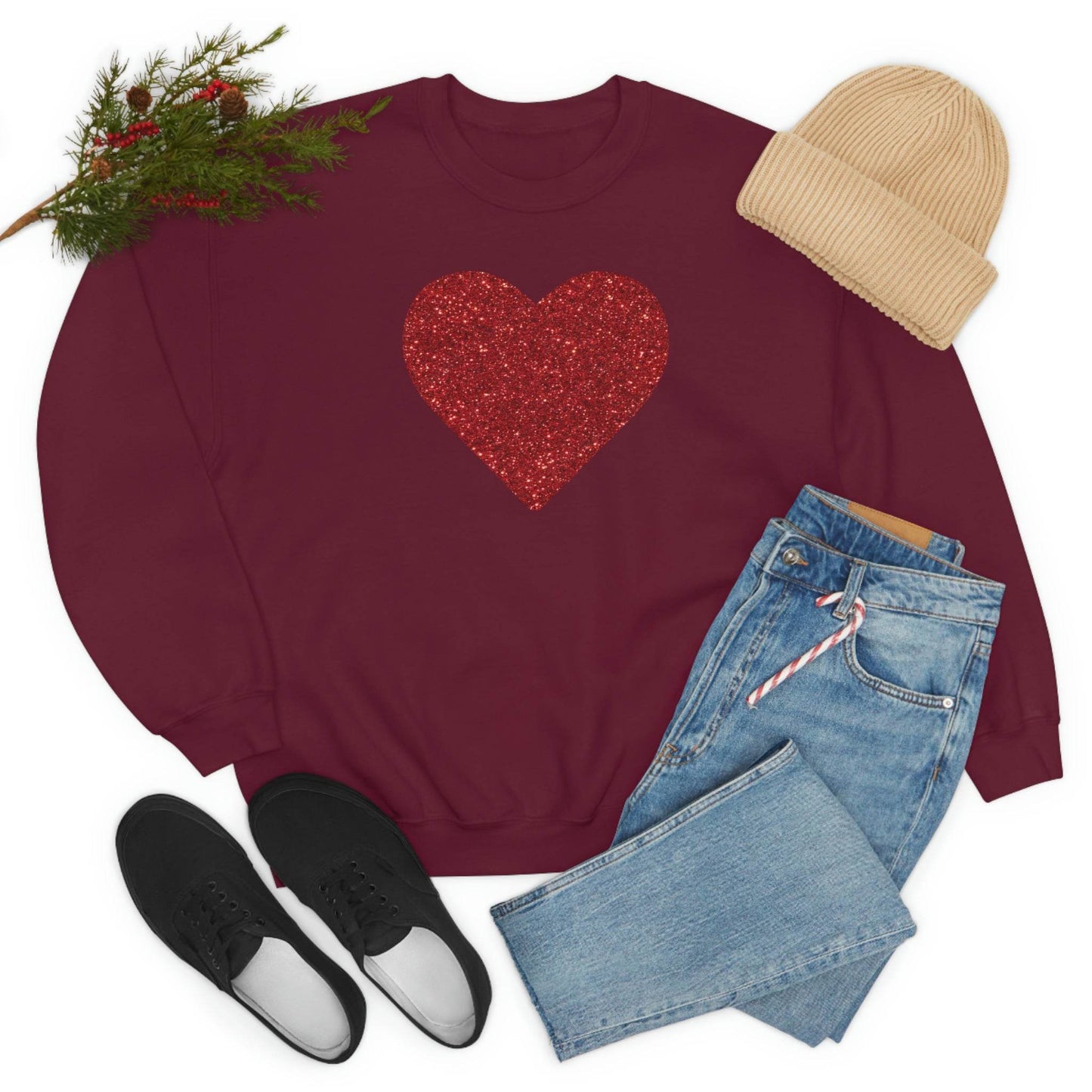 Heart Sweatshirt Love sweatshirt Love Shirt Cute Love Shirt with Heart Valentine sweatshirt - Matching Love shirt Girlfriend gift Boyfriend - Giftsmojo