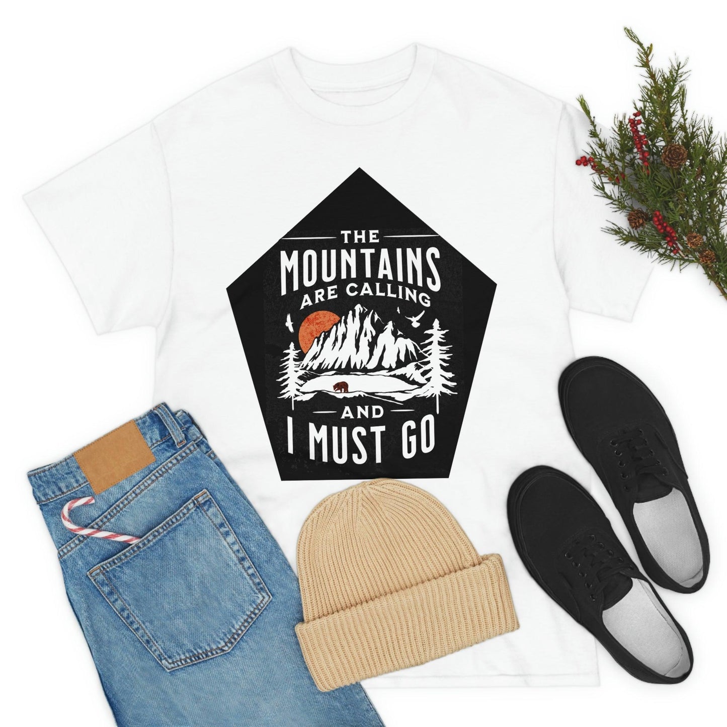 The Mountains are Calling and I Must Go Tee - Giftsmojo