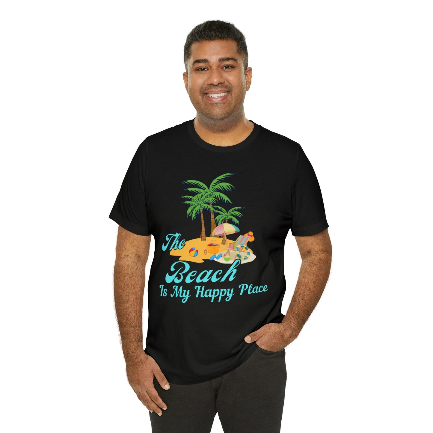 Beach shirt, The Beach is my happy place shirt, Beach t-shirt, Summer shirt, Beachwear, Beach fashion, Stylish beach apparel