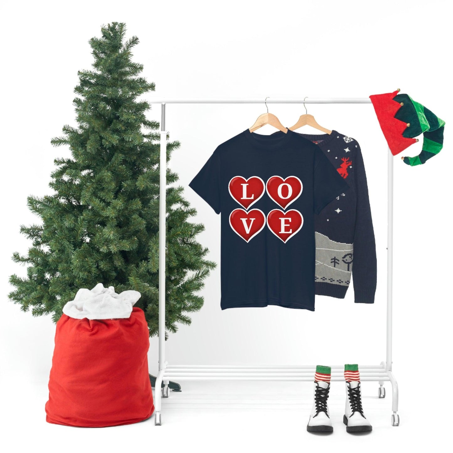 white 4hearts love Tee - Giftsmojo