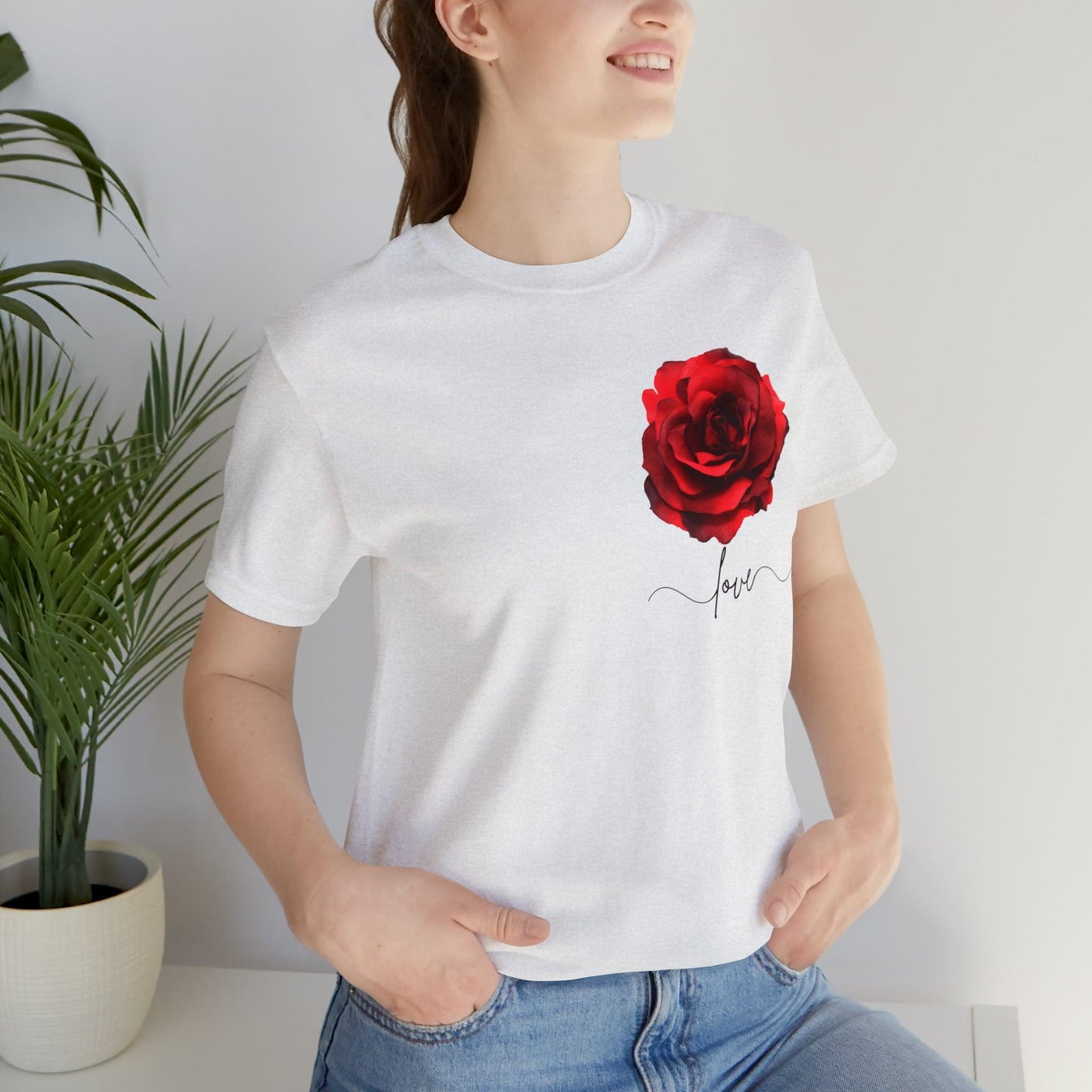 Love Rose Flower shirt, Floral motif, Floral shirt, Engagement gift, Anniversary gift, Wedding gift, gift for Wife, gift for Mom
