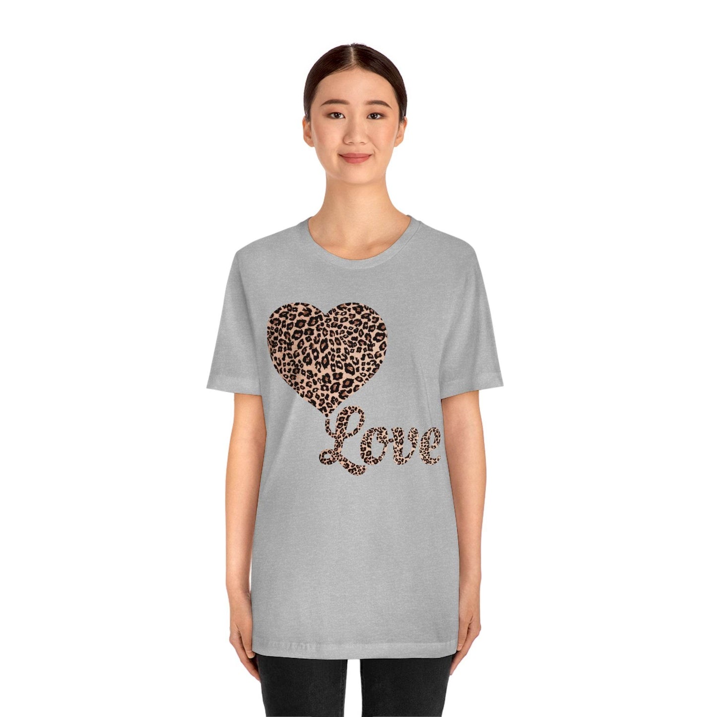 Love Heart, Leopard Print Tee - Giftsmojo