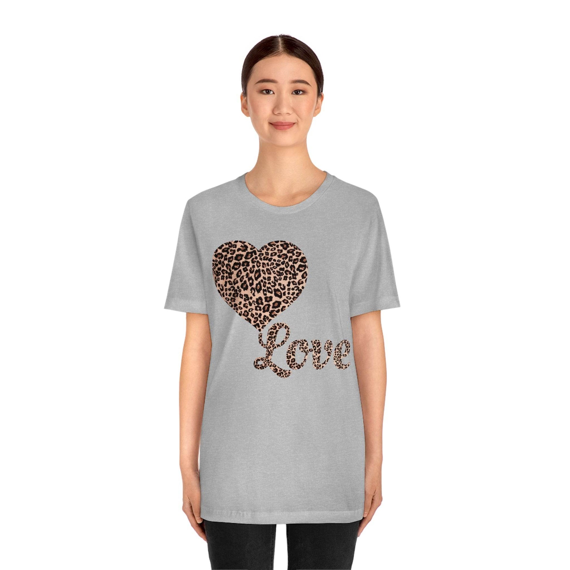 Love Heart, Leopard Print Tee - Giftsmojo