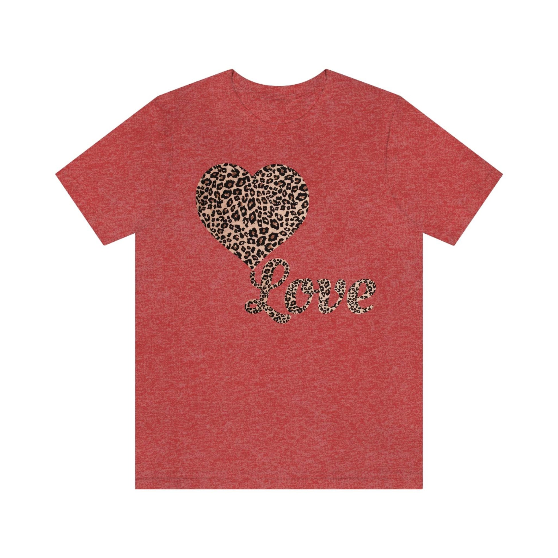 Love Heart, Leopard Print Tee - Giftsmojo