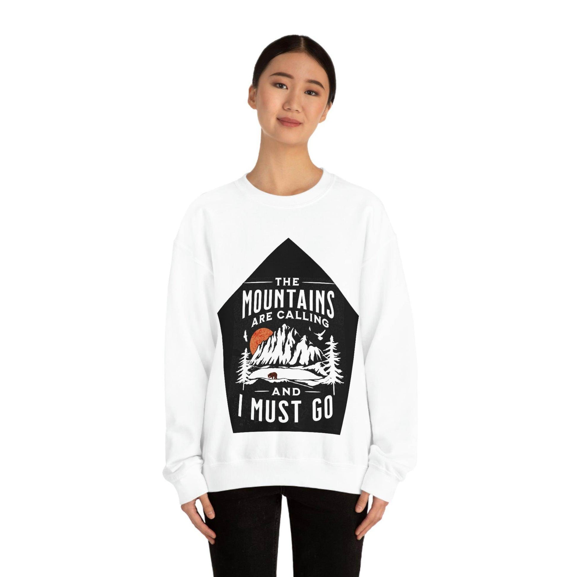 The Mountains are Calling and I Must Go, Crewneck Sweatshirt - Giftsmojo