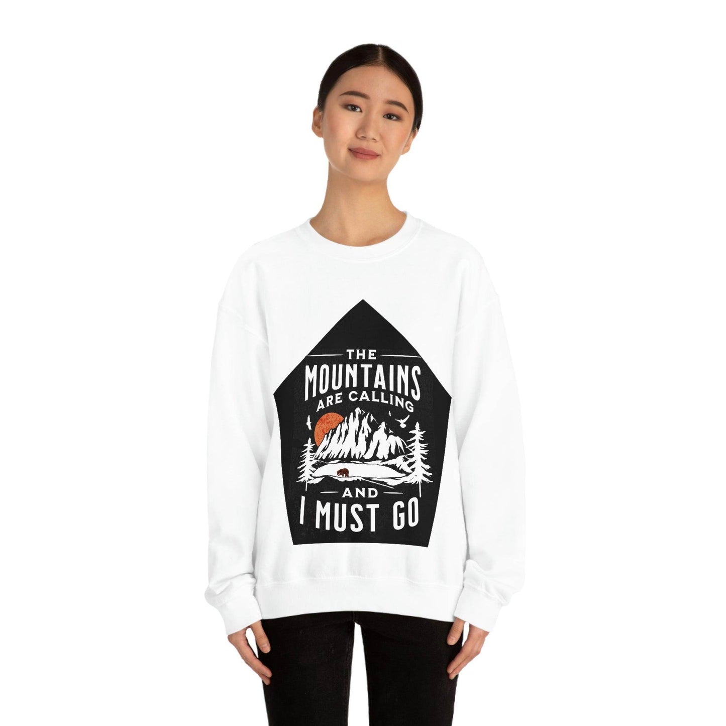 The Mountains are Calling and I Must Go, Crewneck Sweatshirt - Giftsmojo