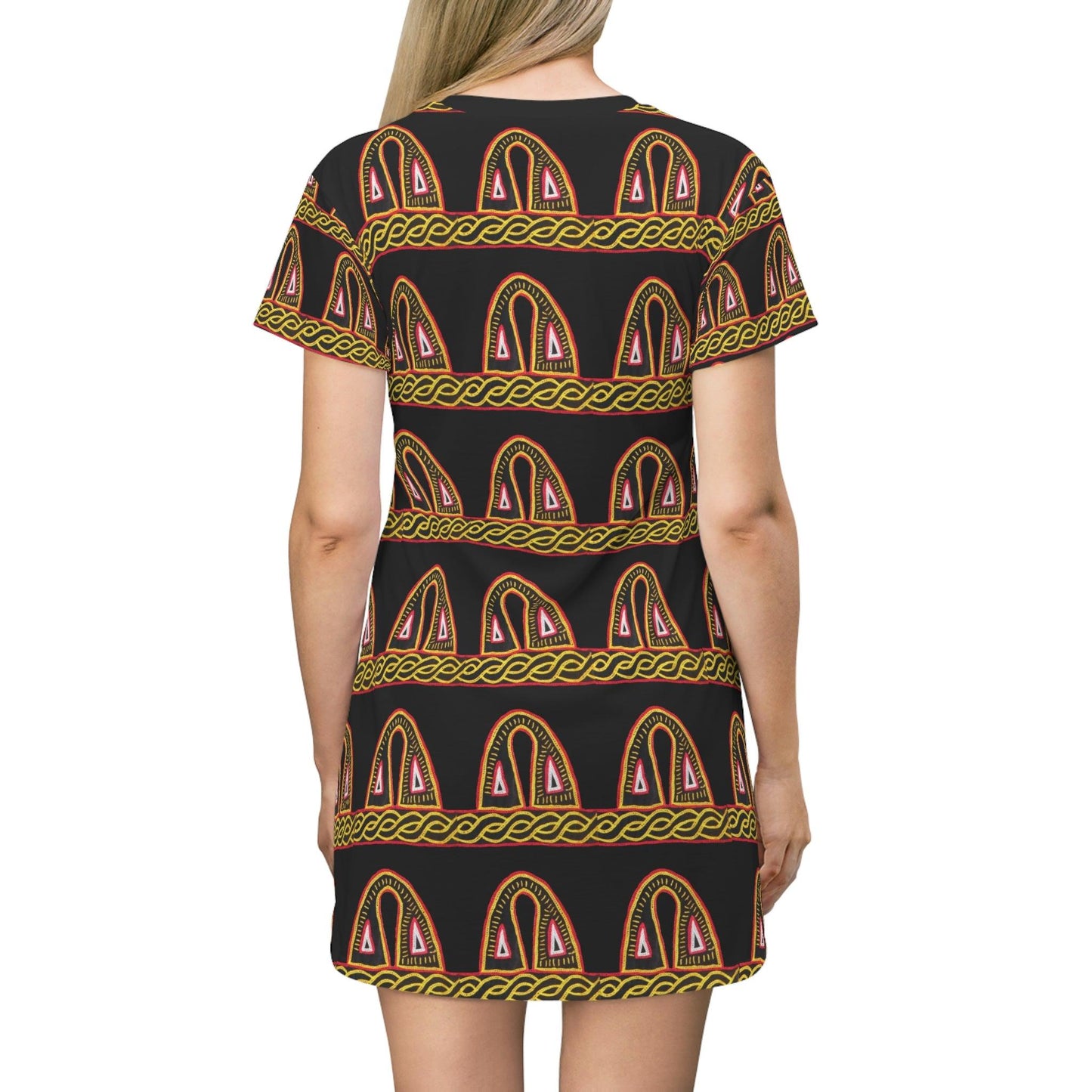 African pattern All Over Print T-Shirt Dress, Cameroon pattern All Over Print T-Shirt Dress, - Giftsmojo