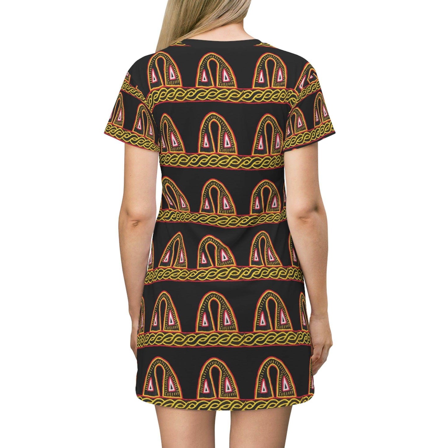 African pattern All Over Print T-Shirt Dress, Cameroon pattern All Over Print T-Shirt Dress, - Giftsmojo