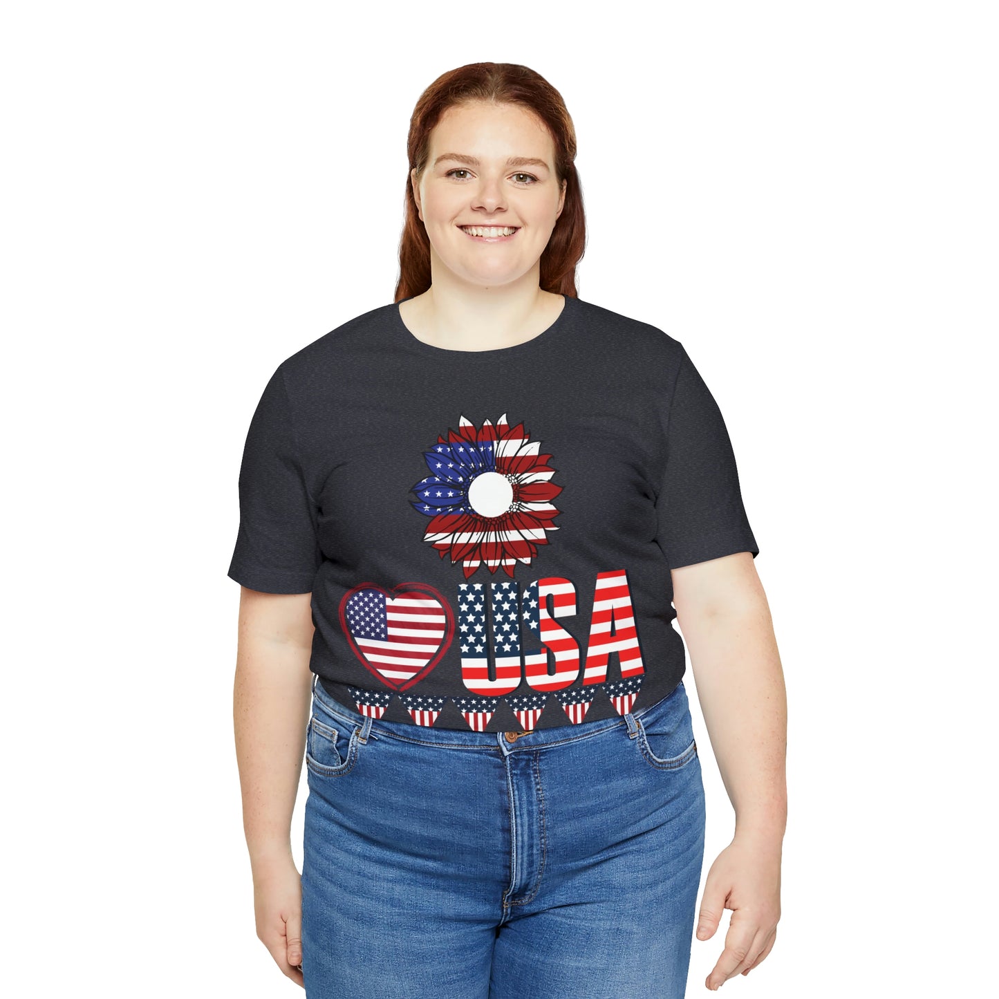 American flag shirt, Red, white, and blue shirt, Flower Love USA shirt,