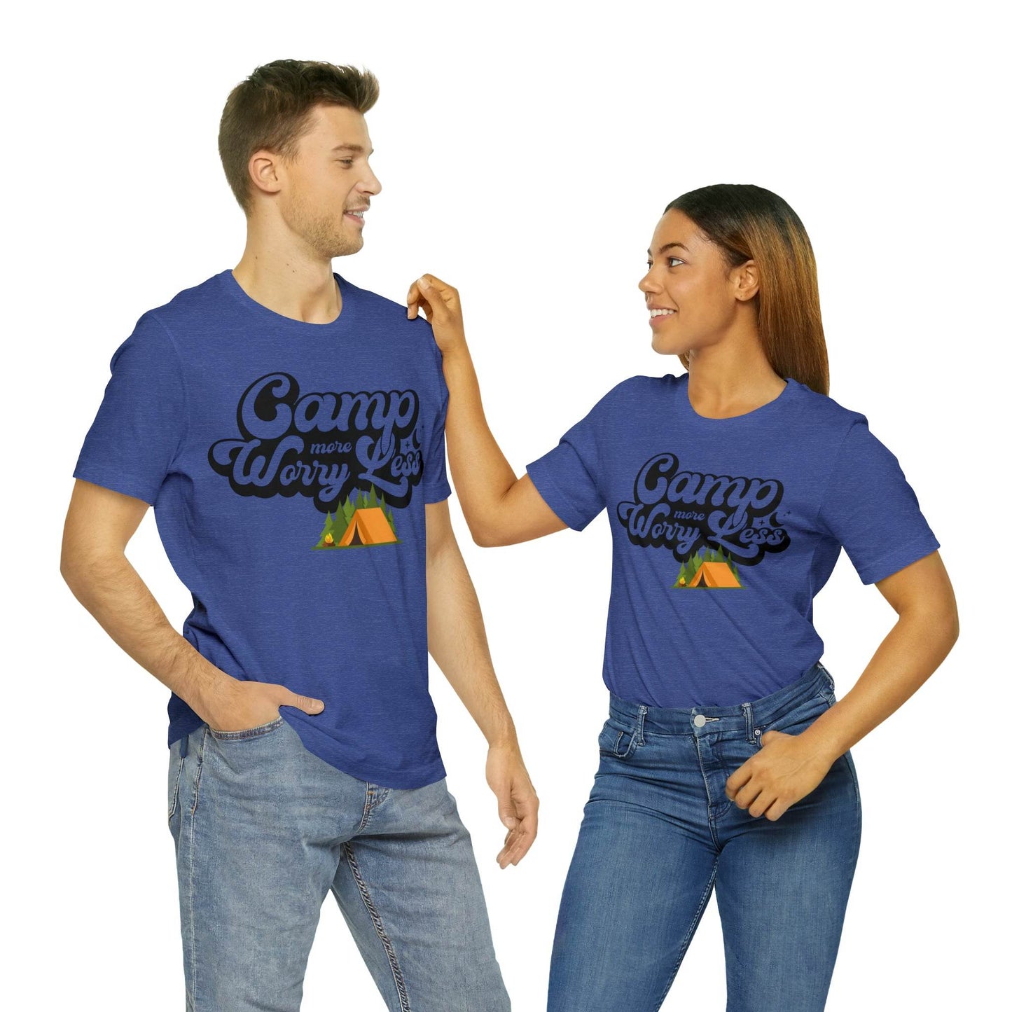 Camp More Worry Less Shirt, Outdoor adventure clothing, Nature-inspired shirts, Outdoor enthusiasts gift, Adventure-themed attire - Giftsmojo