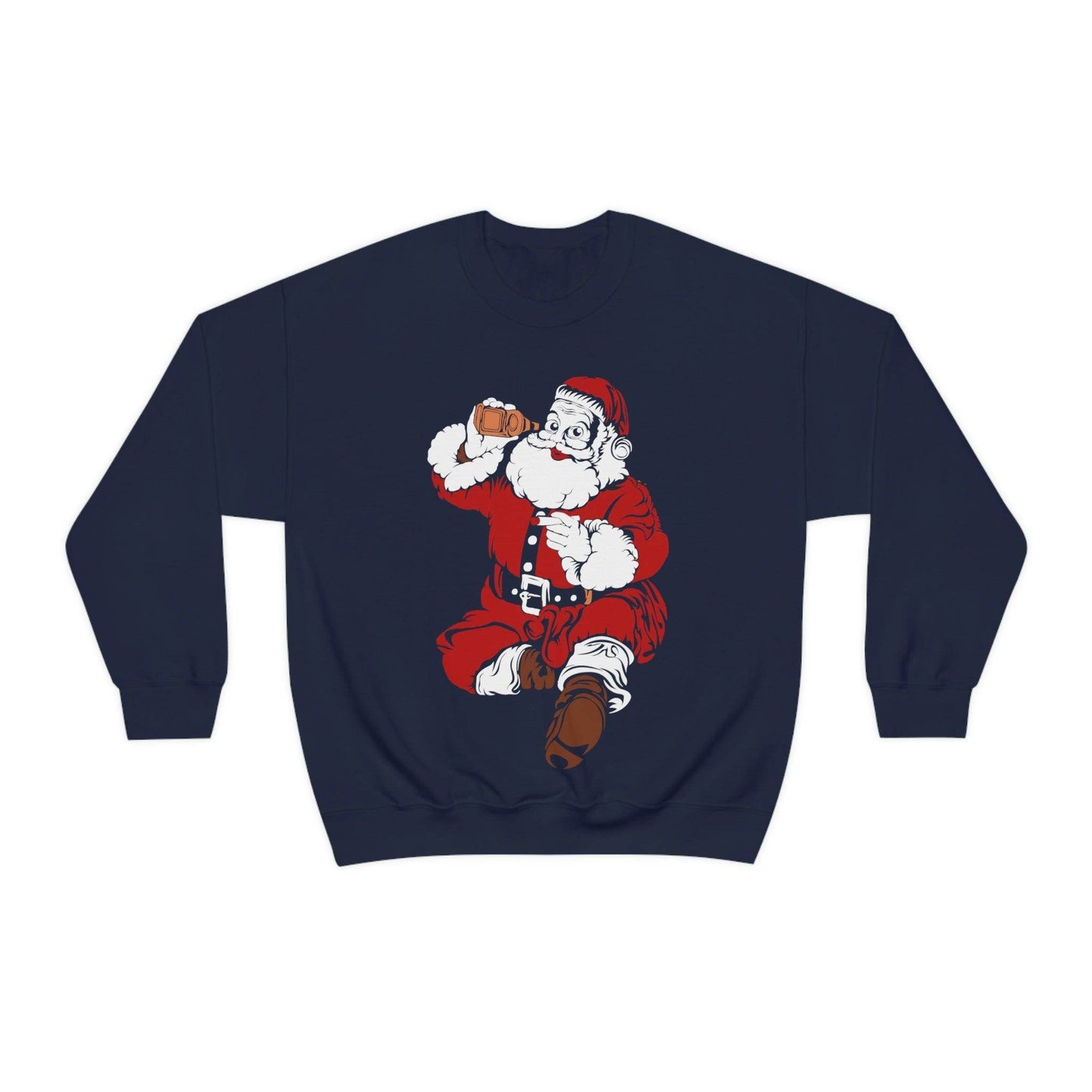 Santa drinking beer Unisex Heavy Blend Crewneck Sweatshirt - Giftsmojo