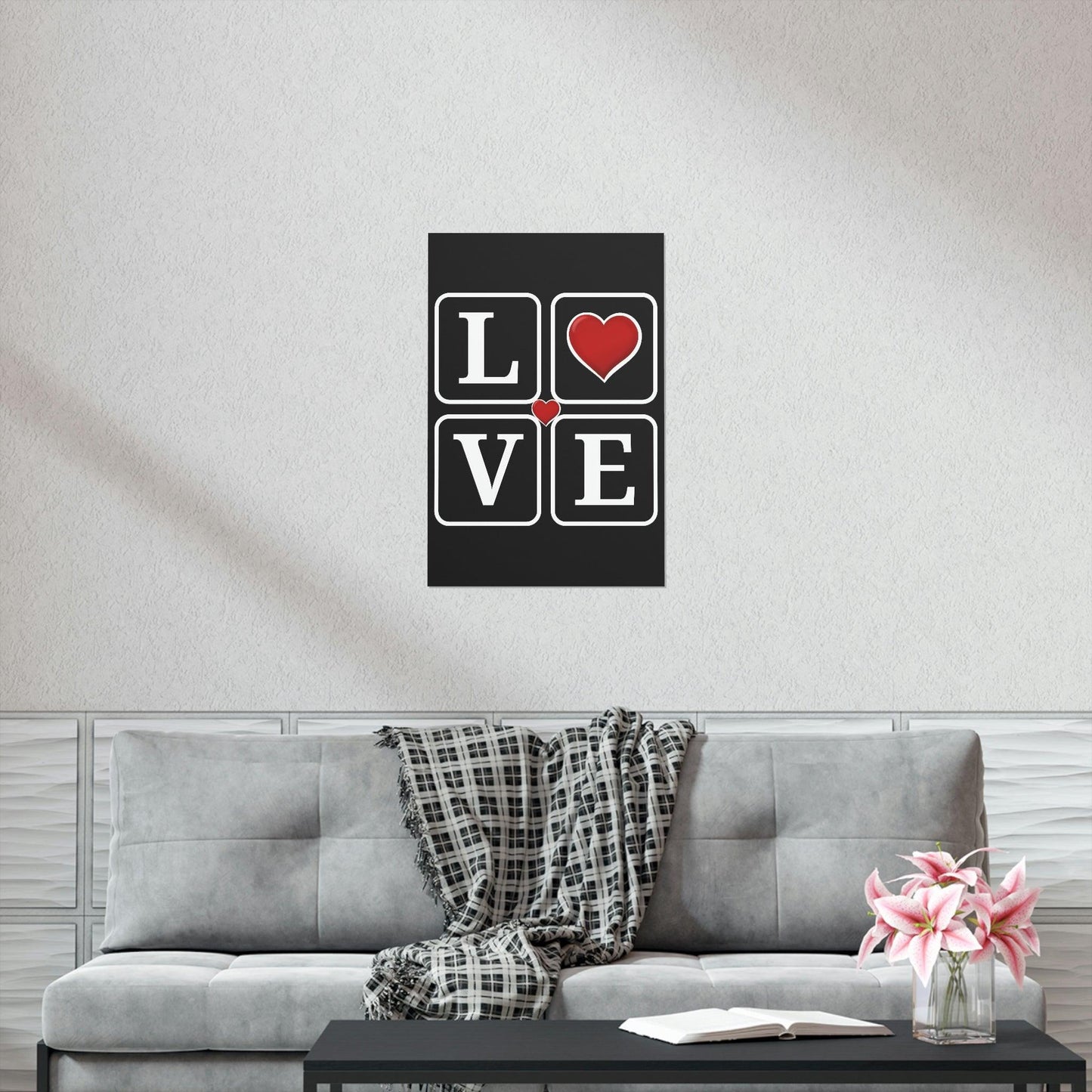 Love Square with Heart Premium Matte Vertical Posters - Giftsmojo
