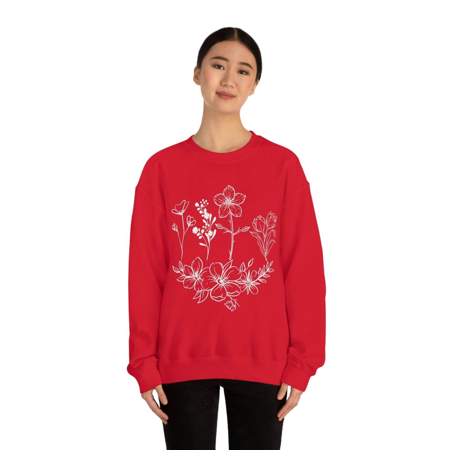 Flower sweatshirt, Vintage Flower Shirt, Vintage Botanical Shirt, plant sweatshirt, - Giftsmojo