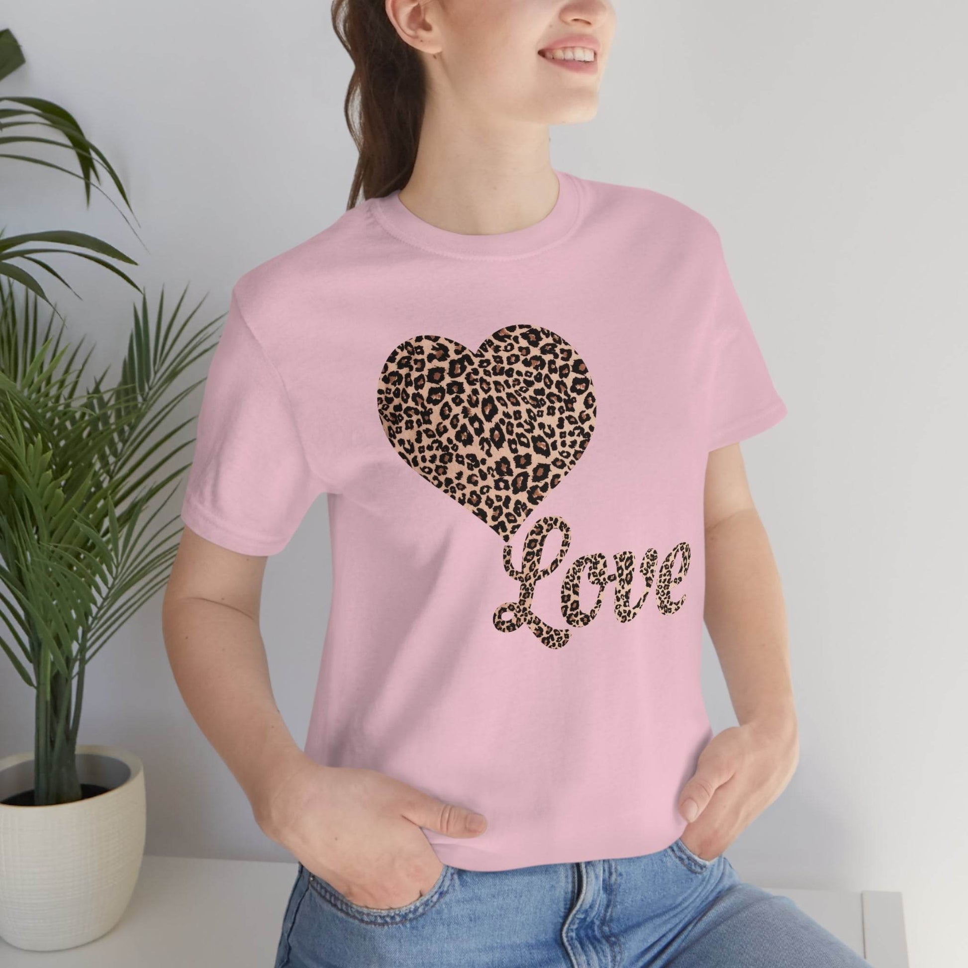 Love Heart, Leopard Print Tee - Giftsmojo