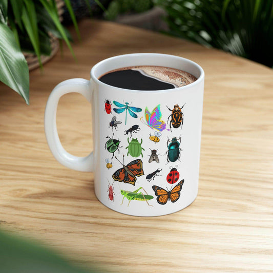 Bugs Mug, bug lover mug, gift for plant lovers, coffee mug for her, hot cocoa mug, gift for coffee lover - Giftsmojo