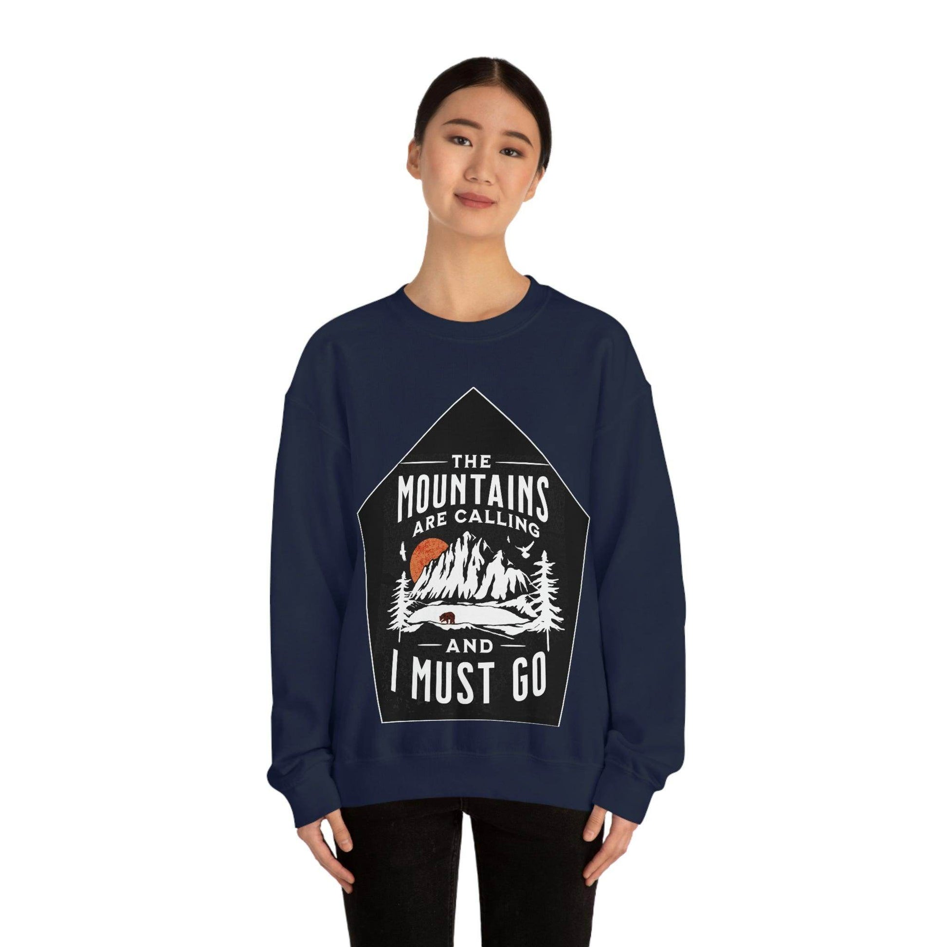 The Mountains are Calling and I Must Go, Crewneck Sweatshirt - Giftsmojo
